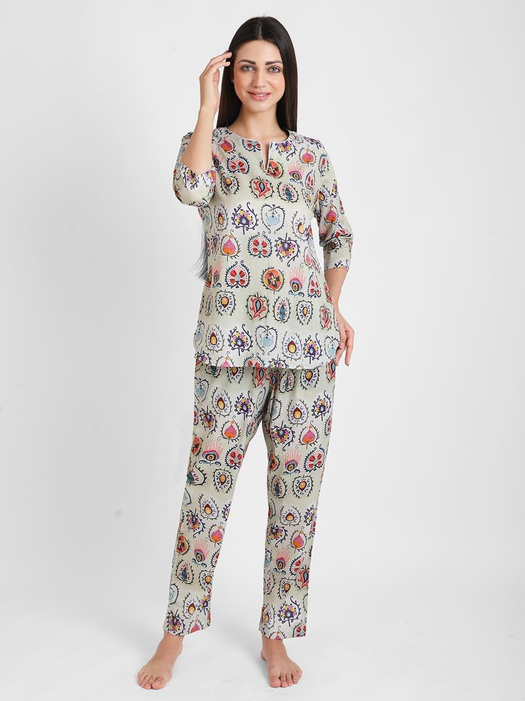 Batik Printed Nightsuit Set for Women