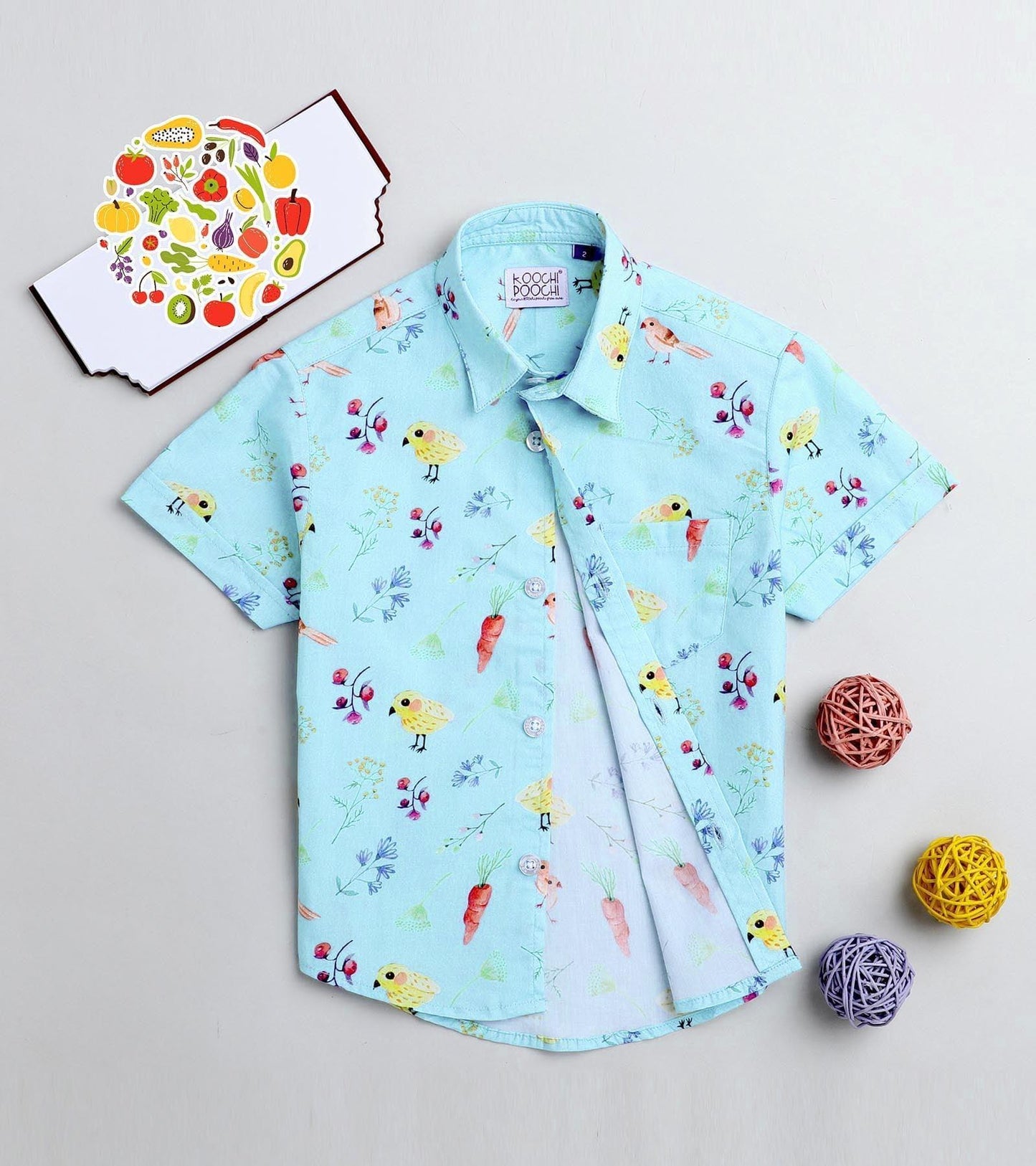 Bird Printed Half Sleeve Shirt