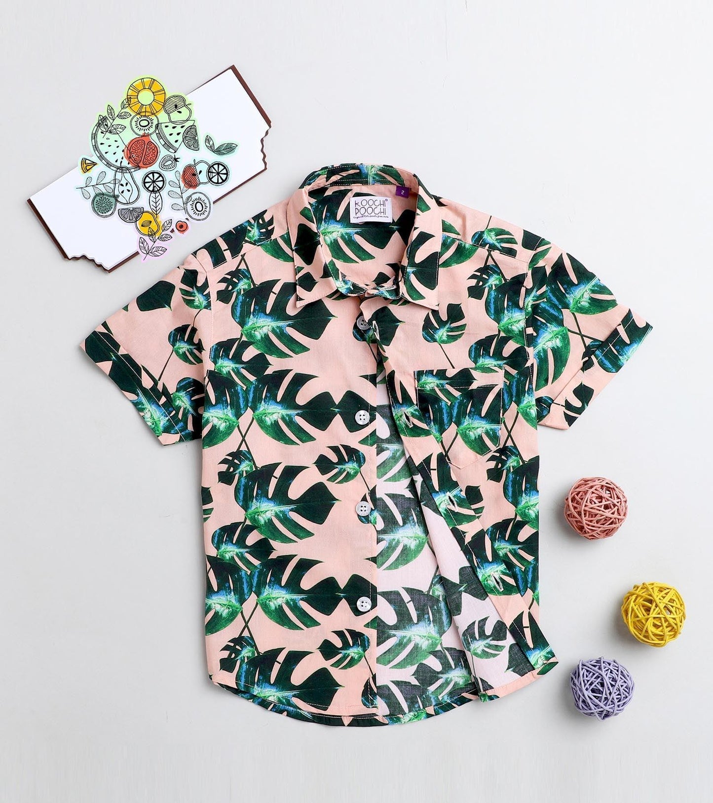 Big Leaf Printed Half Sleeve Shirt