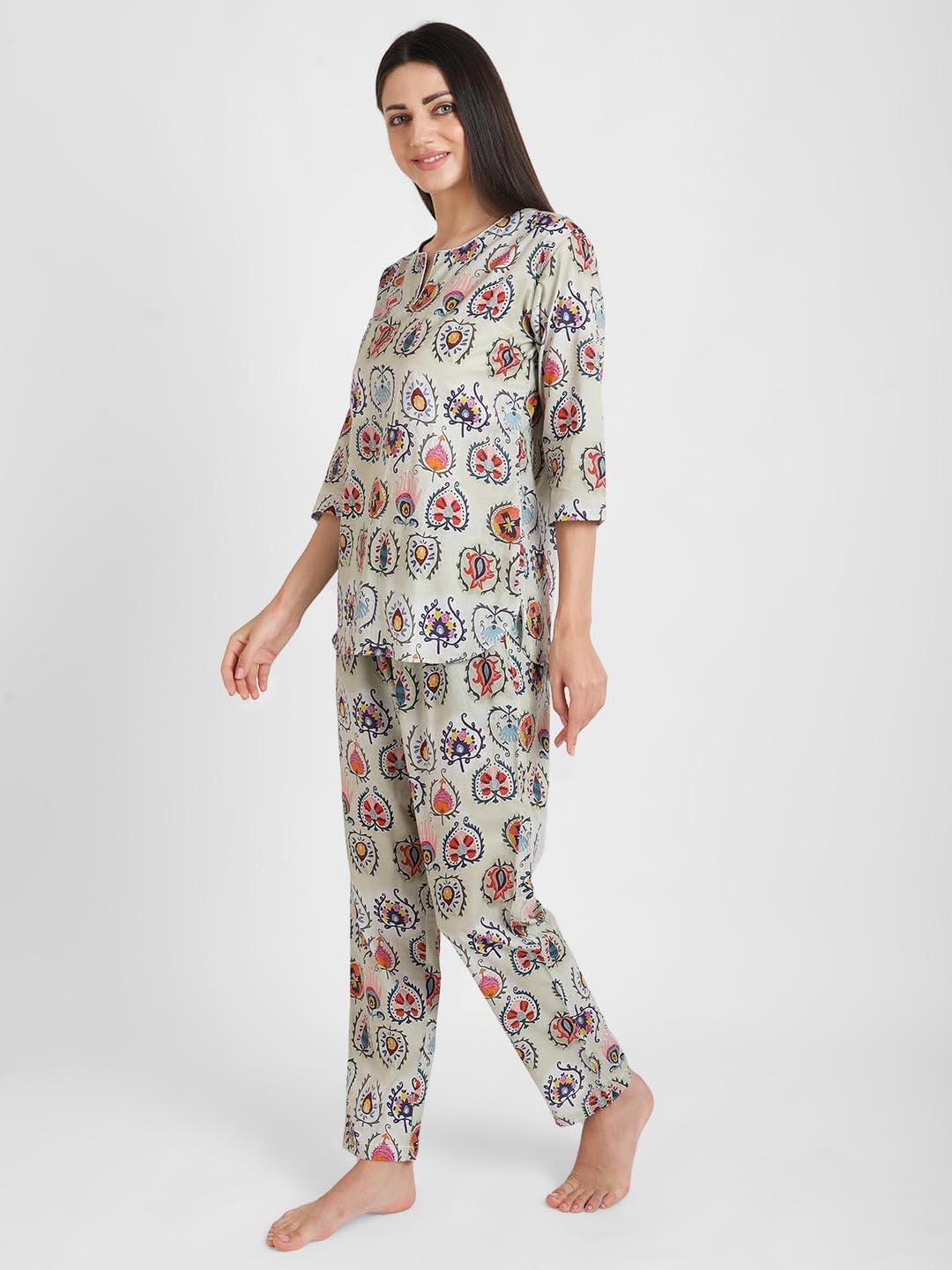 Batik Printed Nightsuit Set for Women