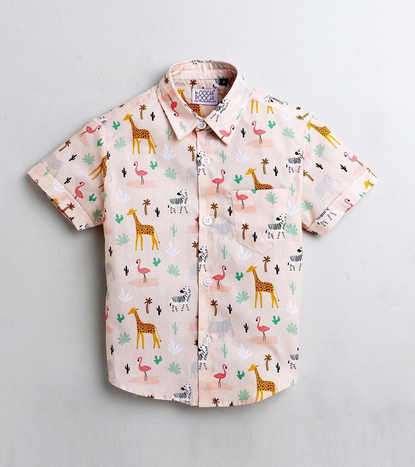 Animal Printed Half Sleeve Shirt