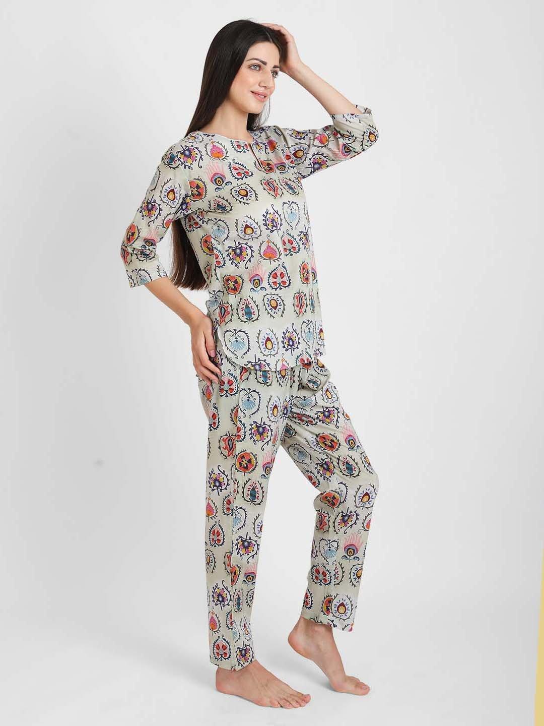 Batik Printed Nightsuit Set for Women