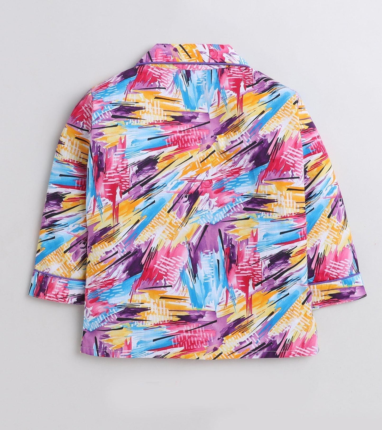 Abstract Printed Girls Nightsuit Set