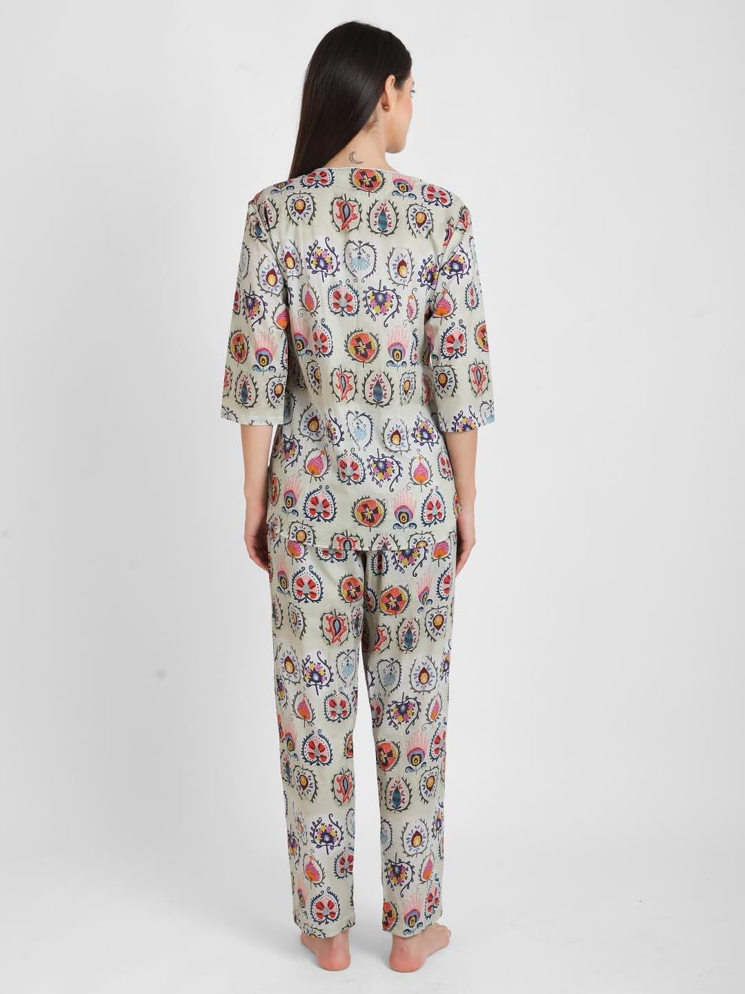 Batik Printed Nightsuit Set for Women