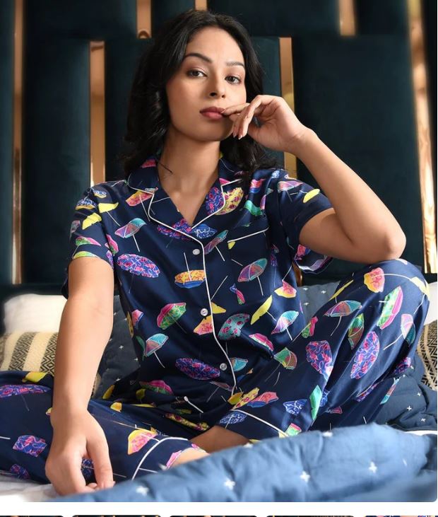 Umbrella Printed Nightsuit Set for Women