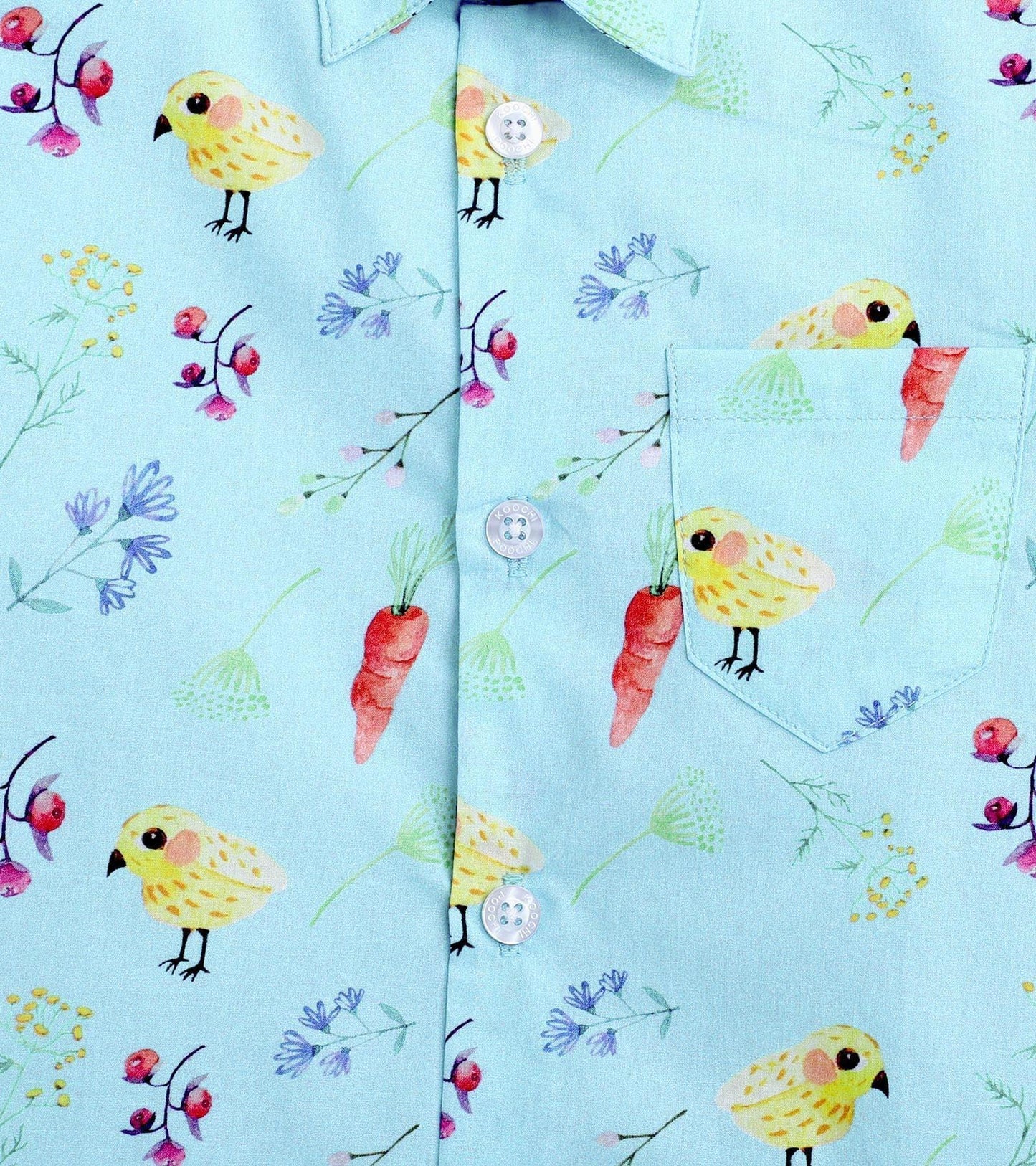 Bird Printed Half Sleeve Shirt