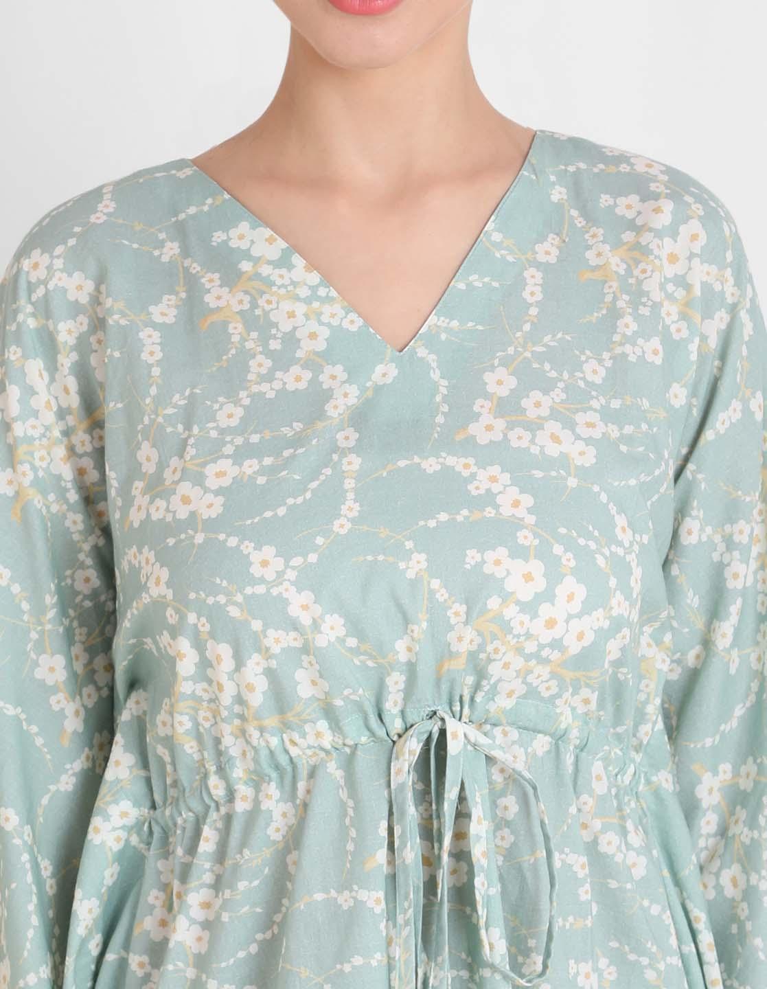 Blossom Print Kaftan Pajama Set