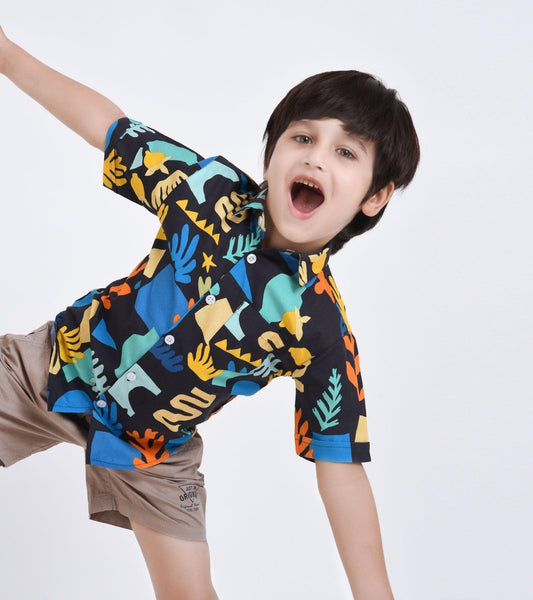 Abstract Motifs Printed Boys Shirt