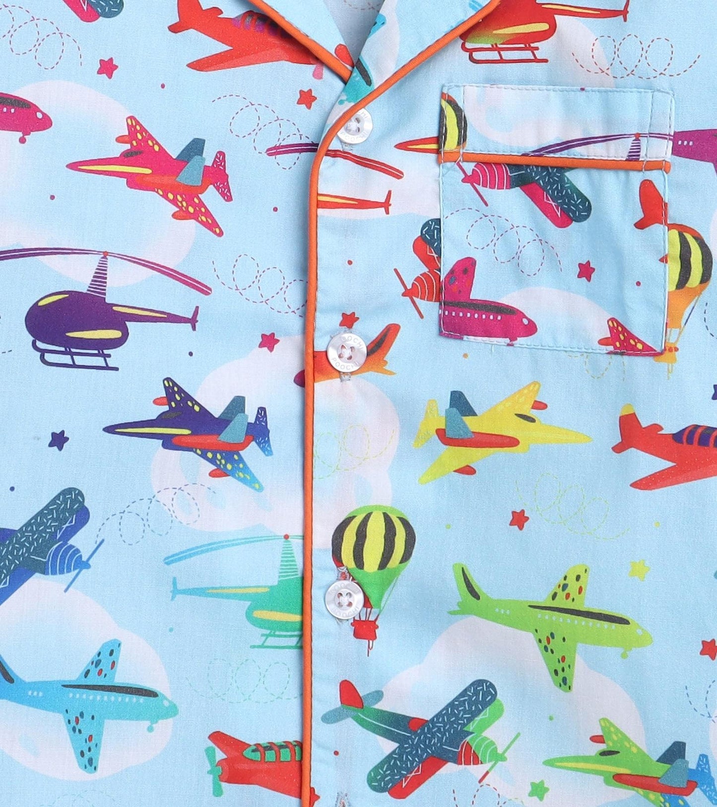 Aeroplane Printed Boys Night Suit Set