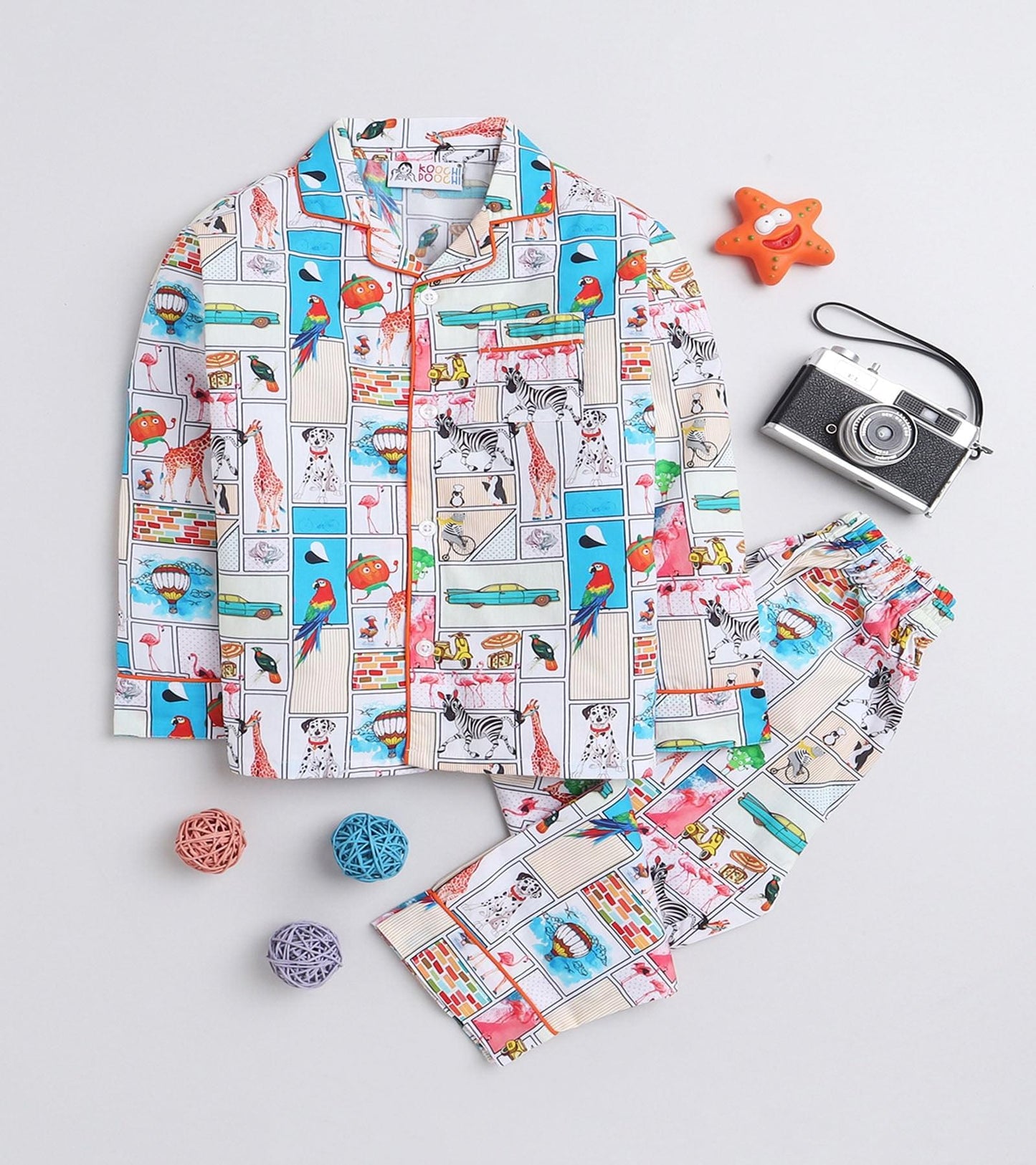 Animal Planet Boys Printed Night Suit Set