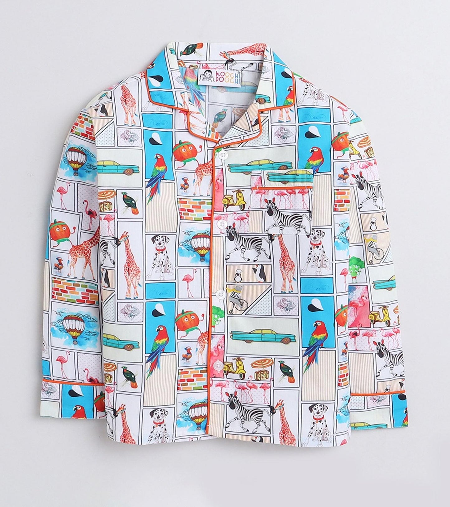 Animal Planet Boys Printed Night Suit Set