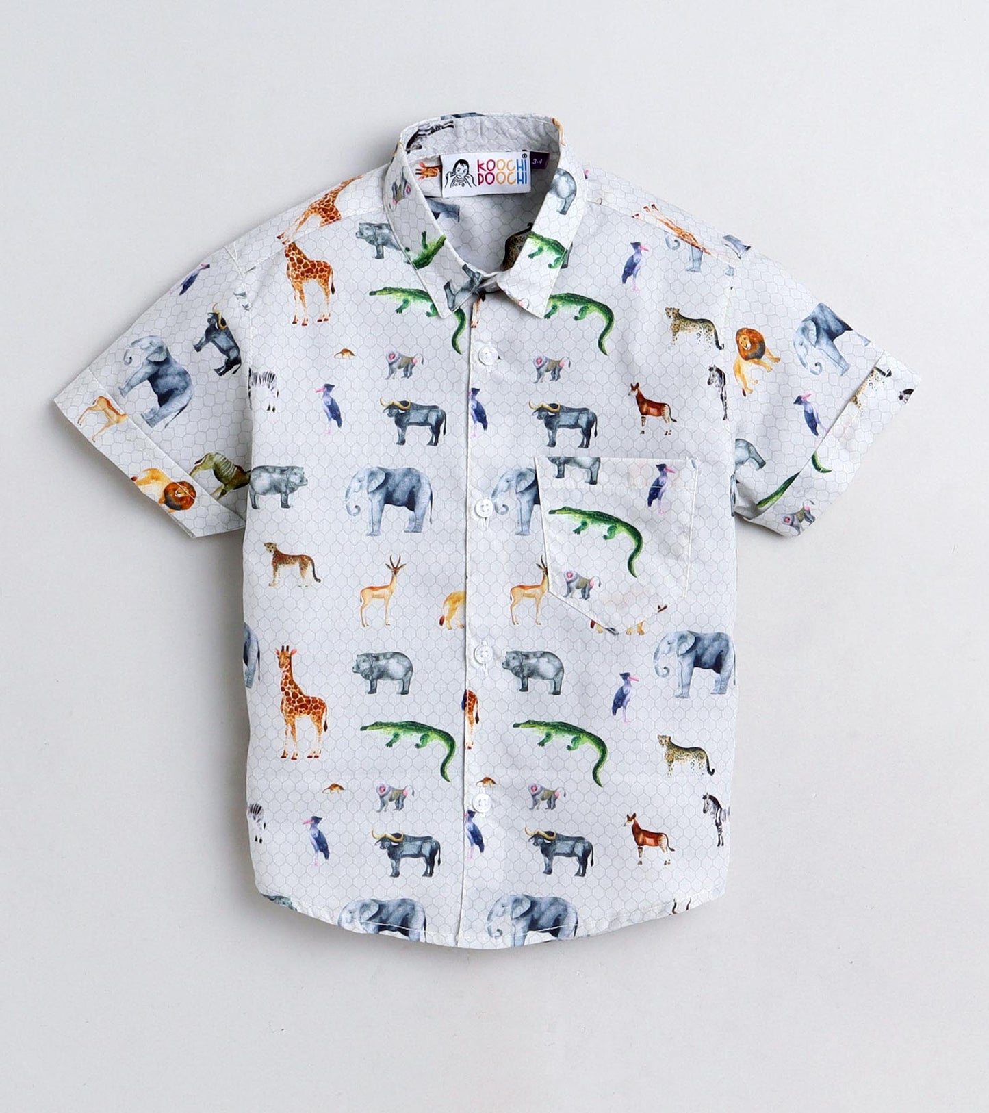 Animal Printed Boys Half Shirt