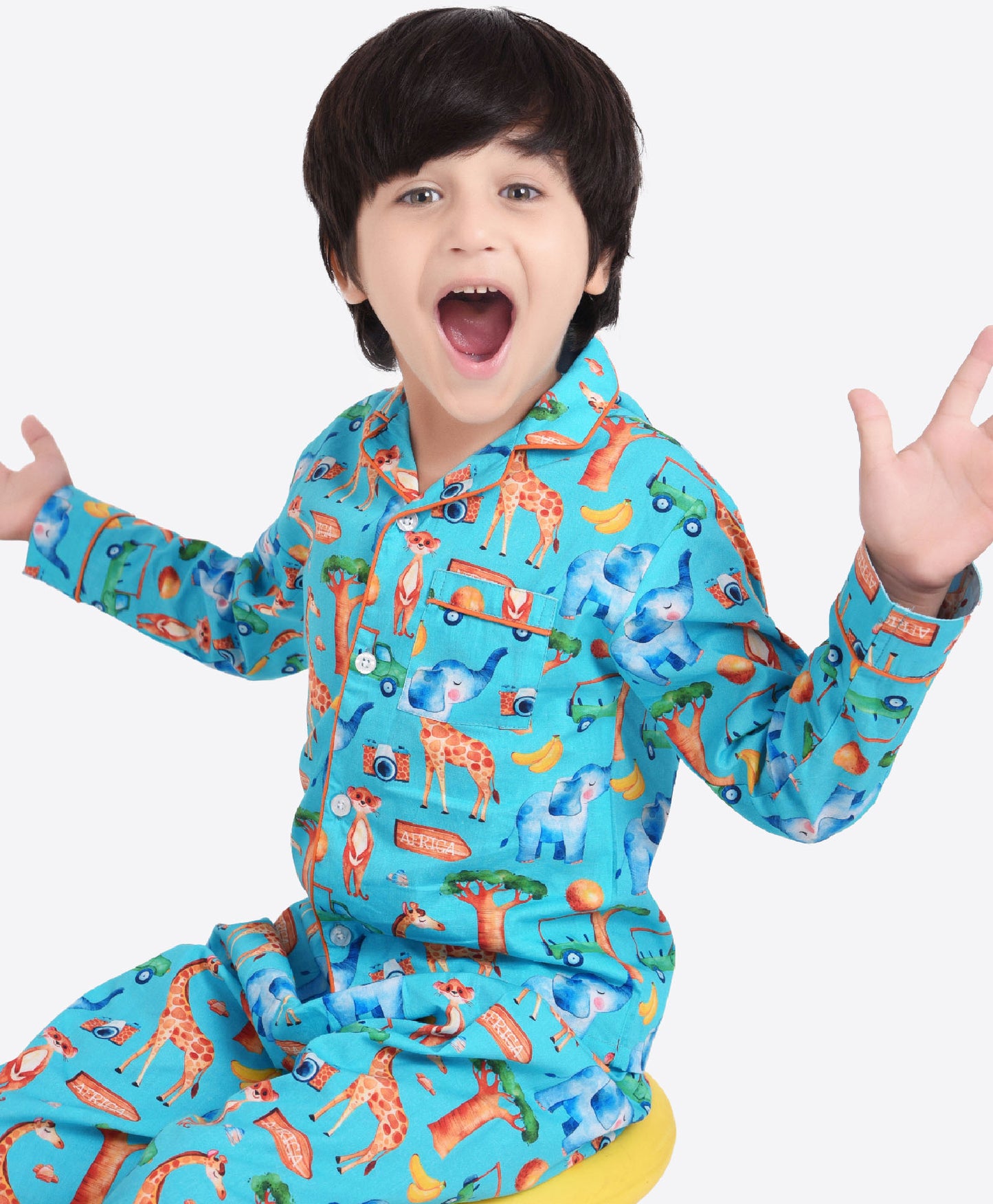 Animal Safari Printed Night Suit Set