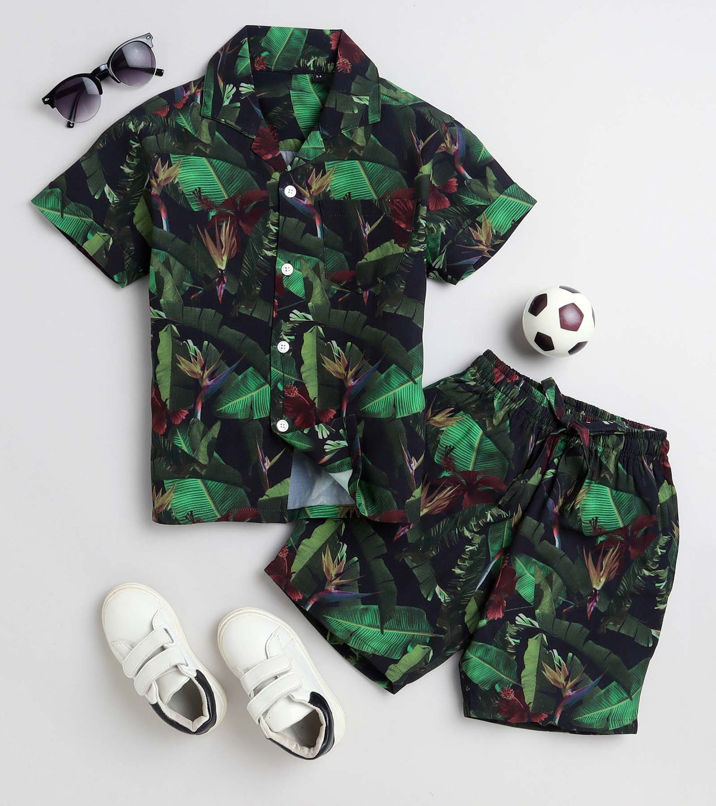 Banana Leaf Printed Boys Co ord Set
