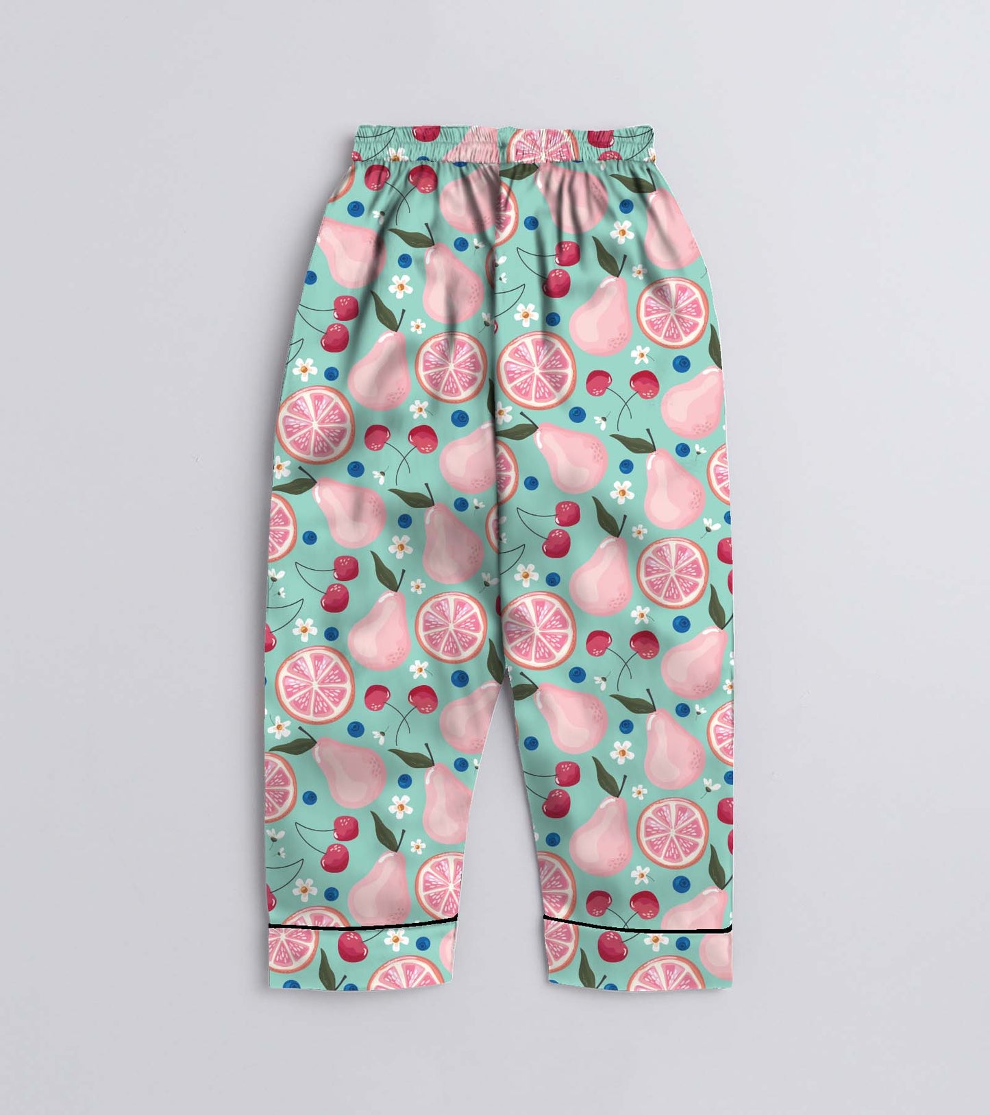 Beauty Fruit Printed Girls Pure Cotton Nightsuit Set
