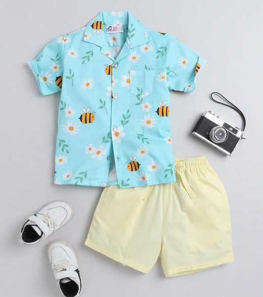 Beelious Digital printed Shirt with yellow solid Shorts