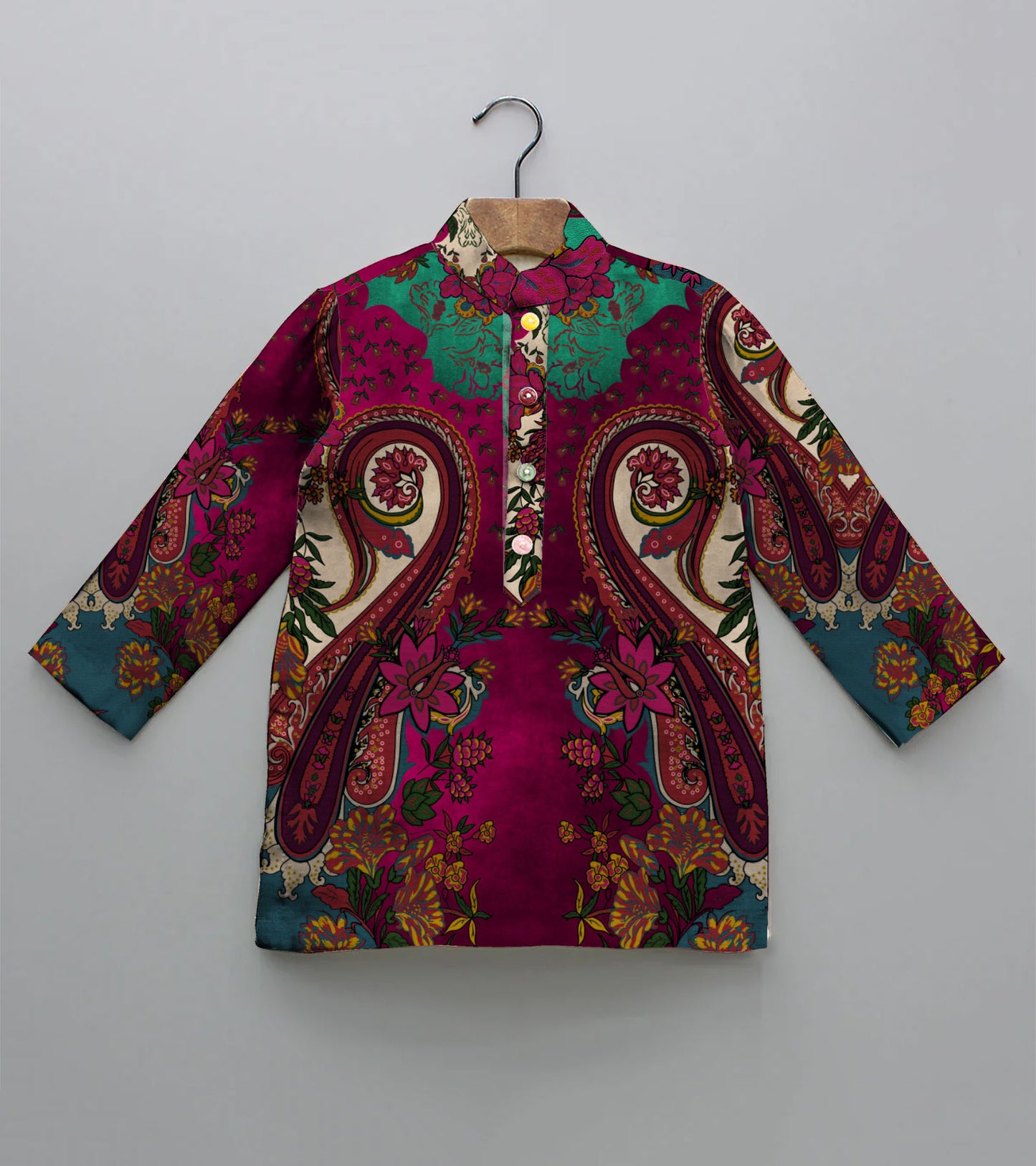 Big Paisly Printed Pure Cotton Kurta And Pyjama