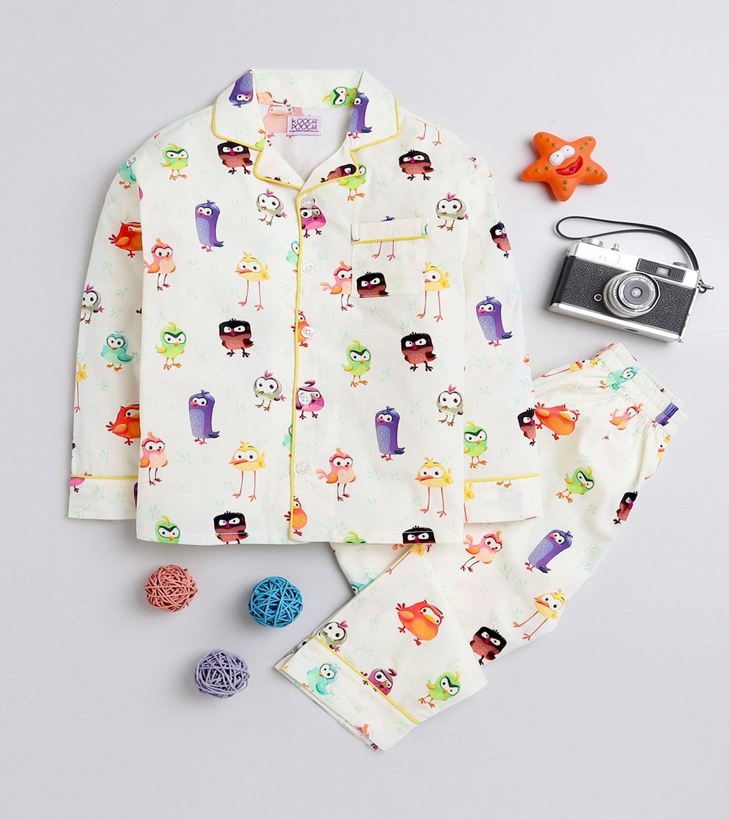 Birdie Bird Printed Nightsuit Set for Girls