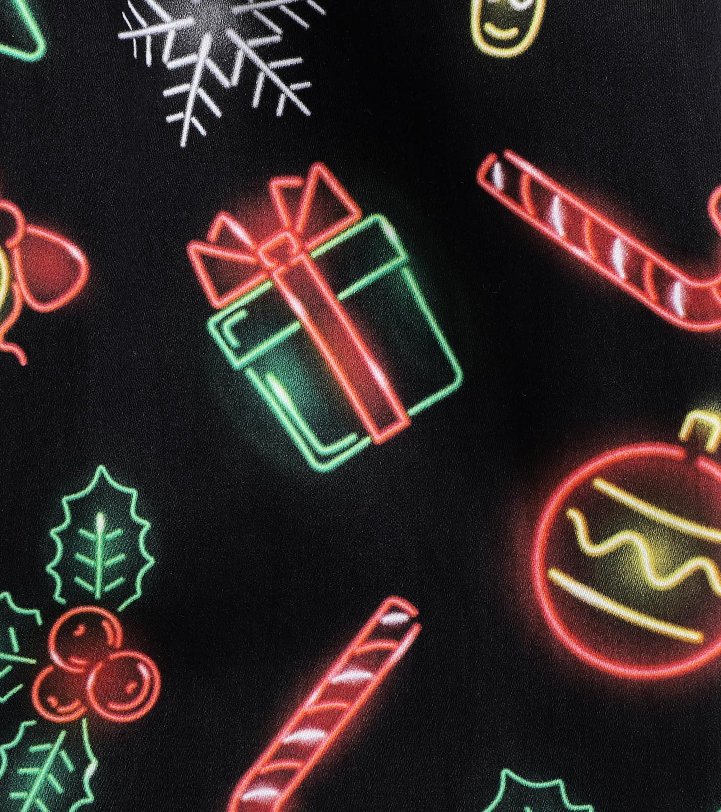 Black Printed Christmas Gift Nightsuit Set