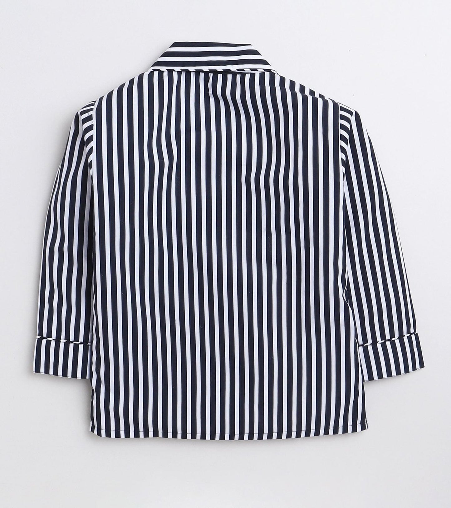 Black Stripe Printed Night Suit Set