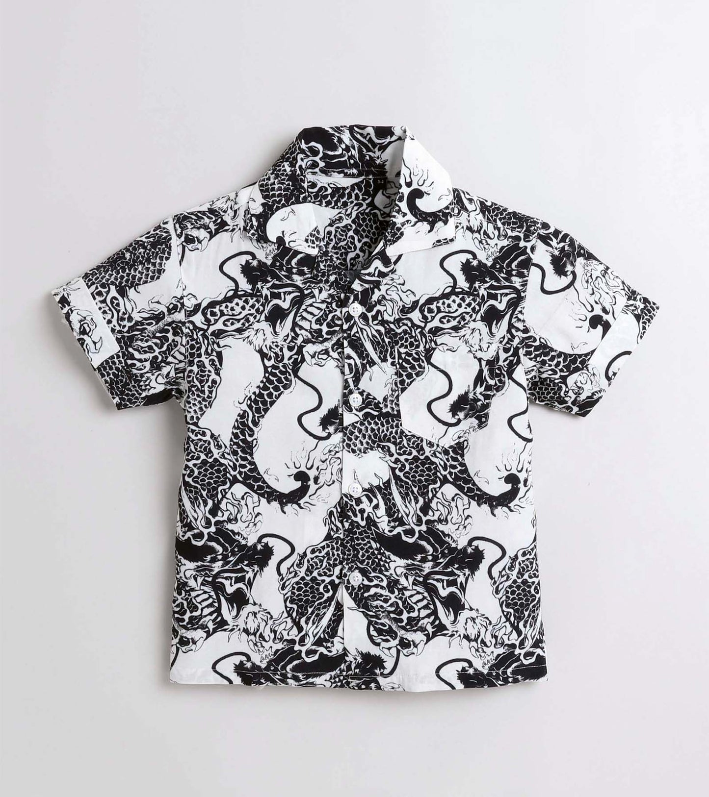 Black and White Tiger Printed Boys Co ord Set