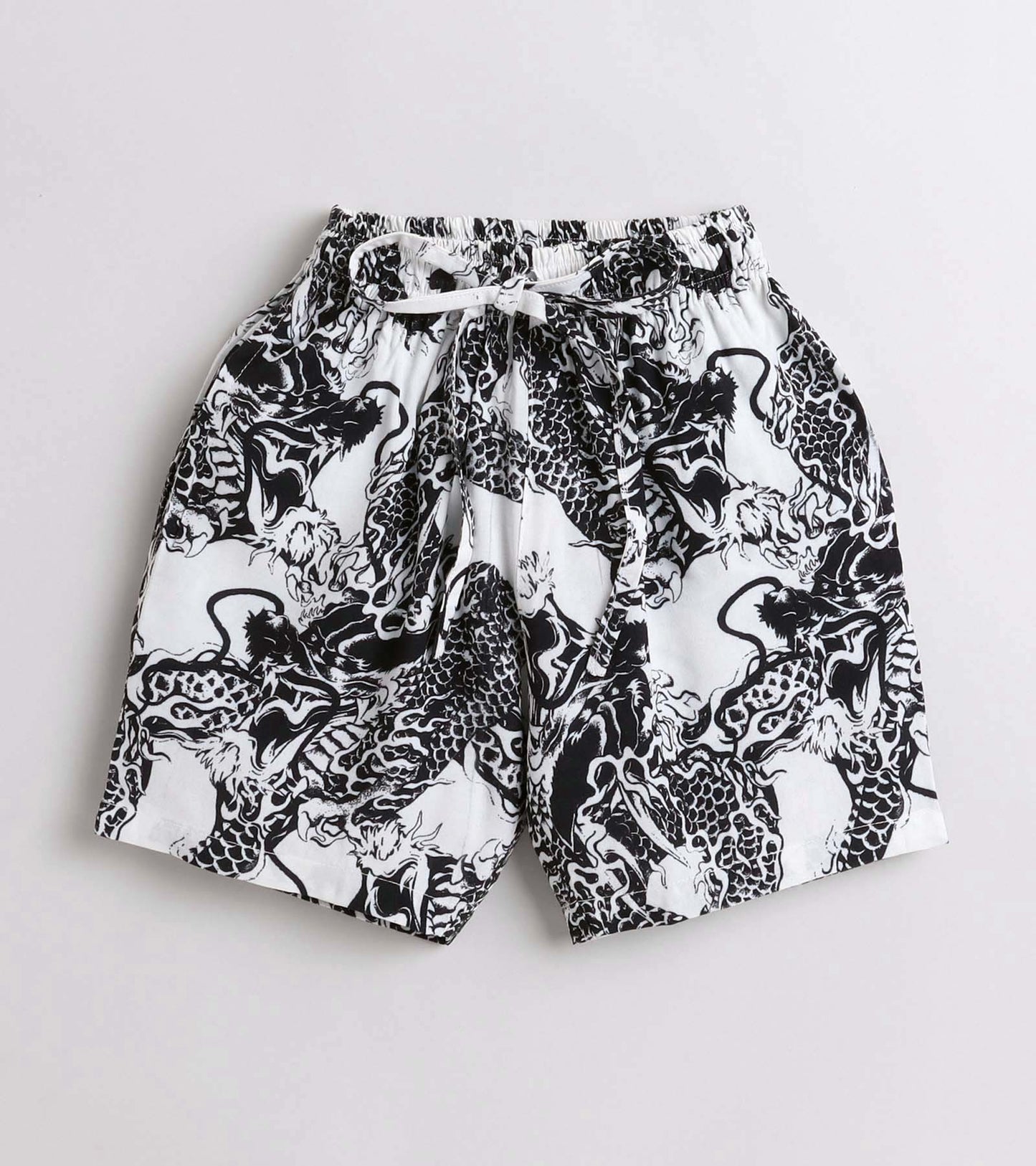 Black and White Tiger Printed Boys Co ord Set