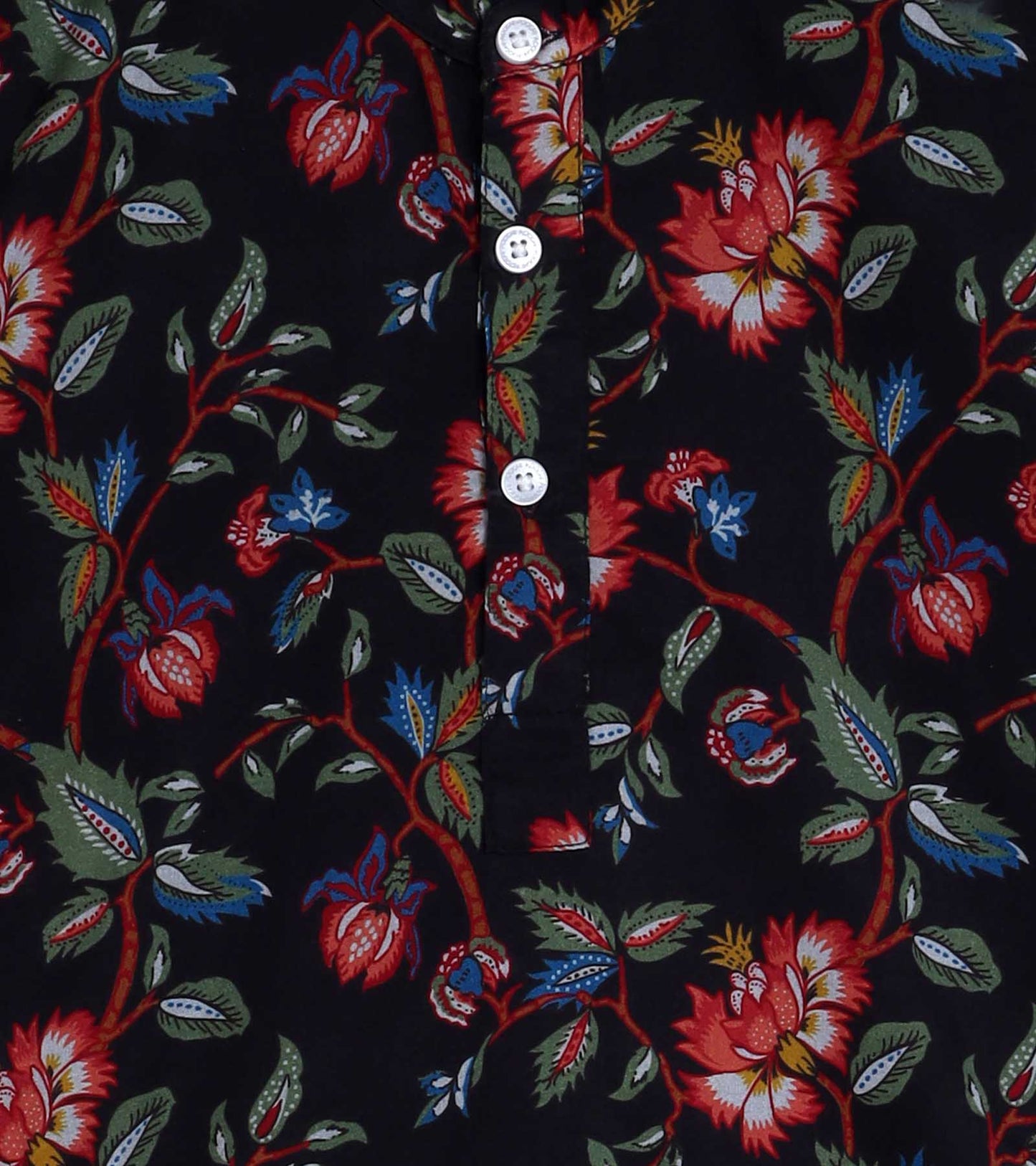 Boys Black Floral Printed Kurta Set