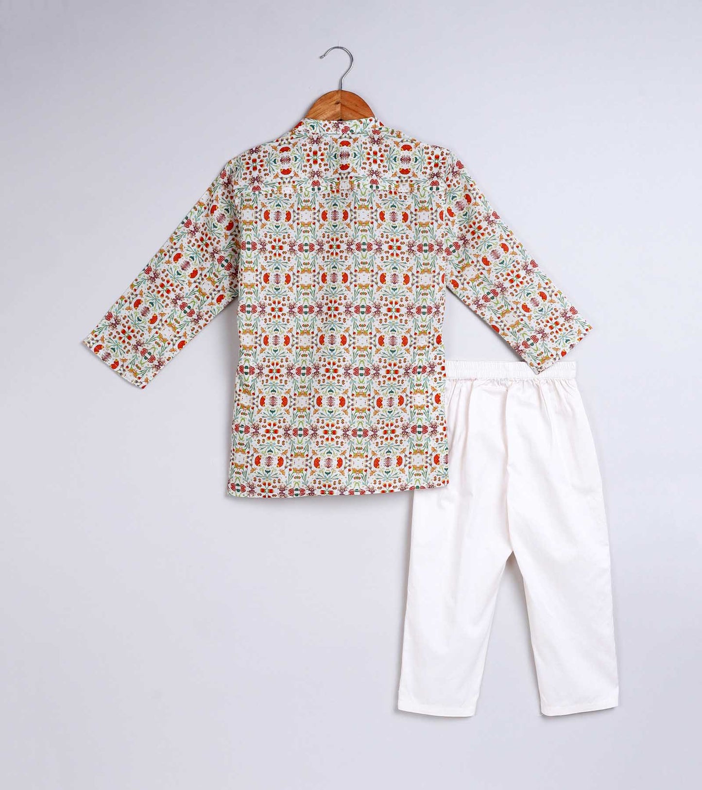 Boys Light Floral Printed Kurta Set