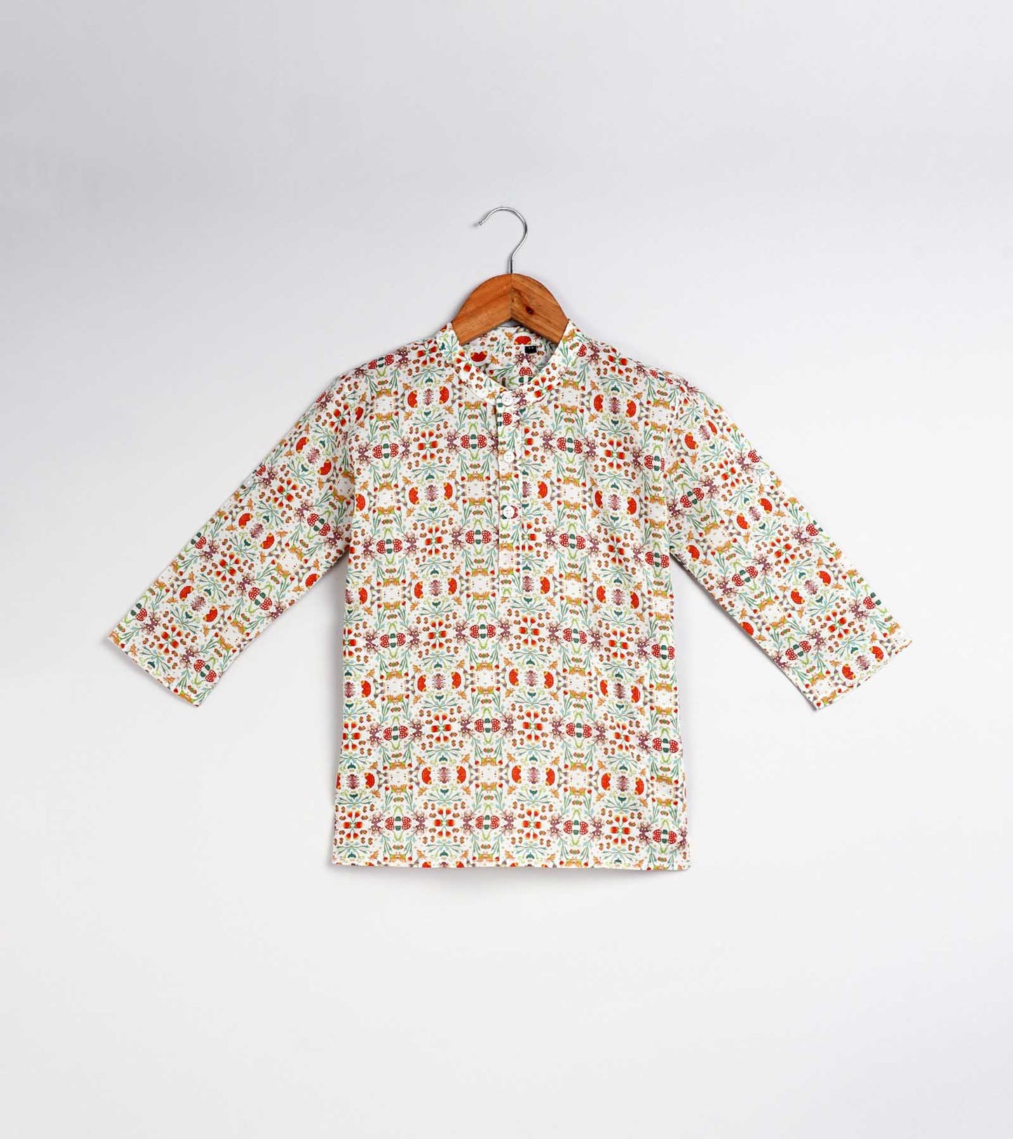 Boys Light Floral Printed Kurta Set