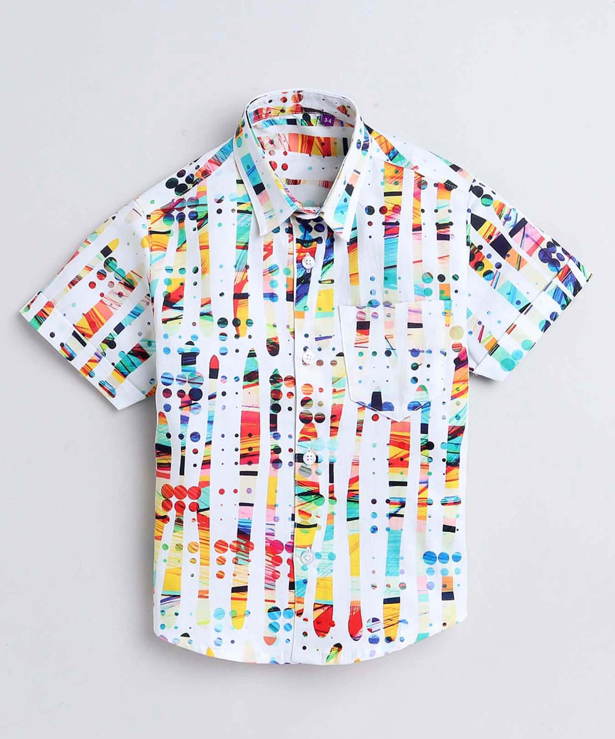Bubbles Print Pure Cotton Half Sleeve Shirt For Boys