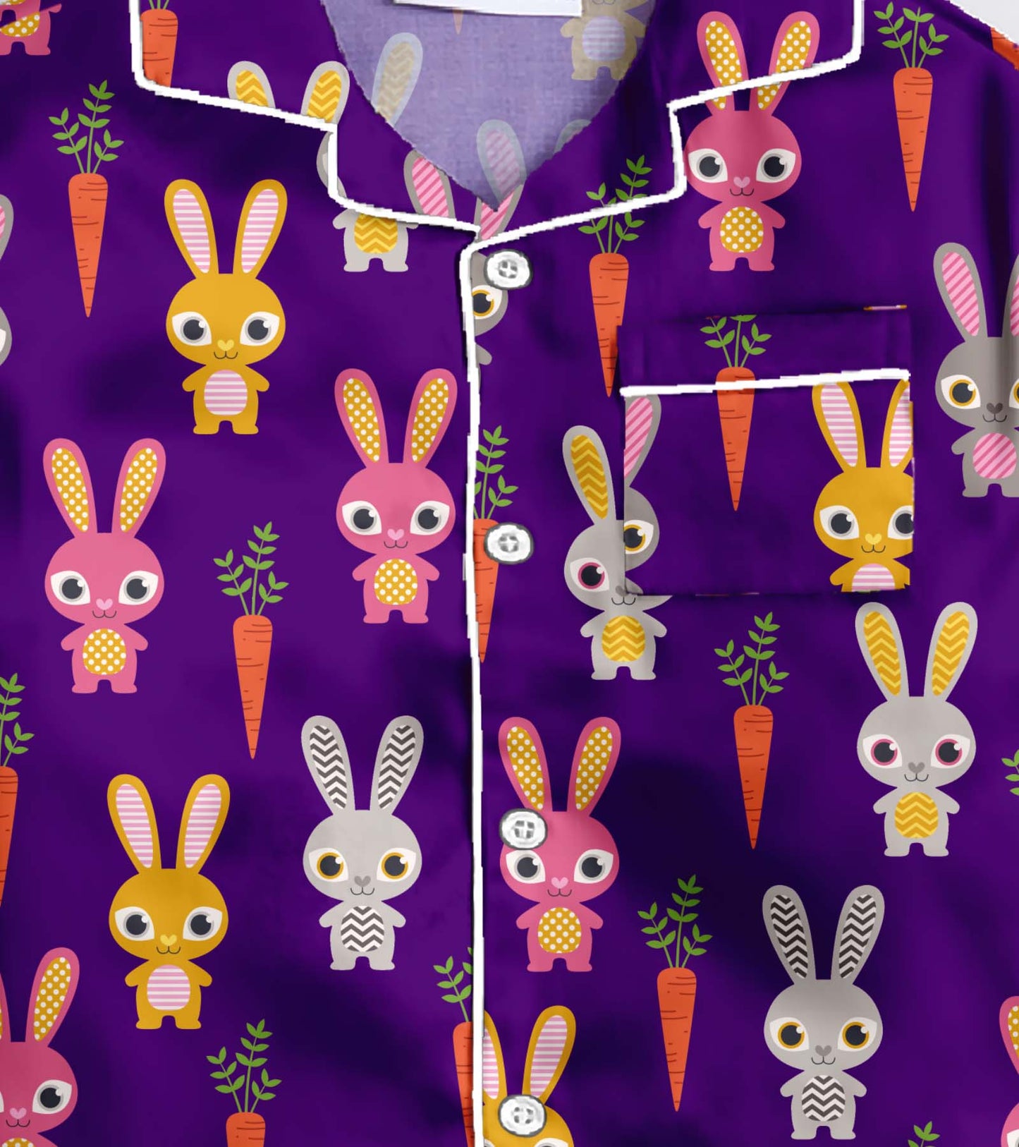 Bunny Printed Girls Pure Cotton Nightsuit Set