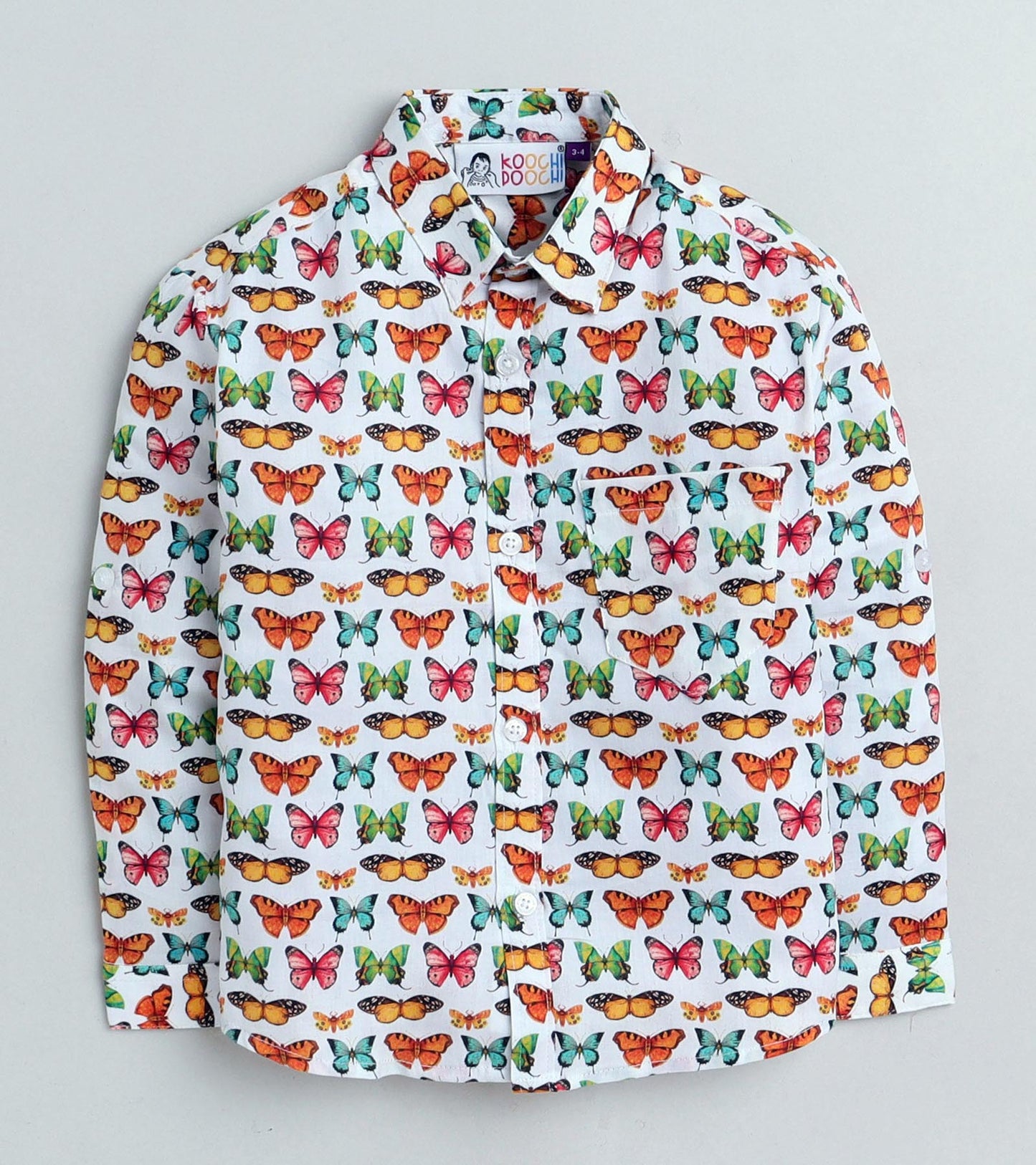 Butterfly Printed Boys Full Sleeve Shirt
