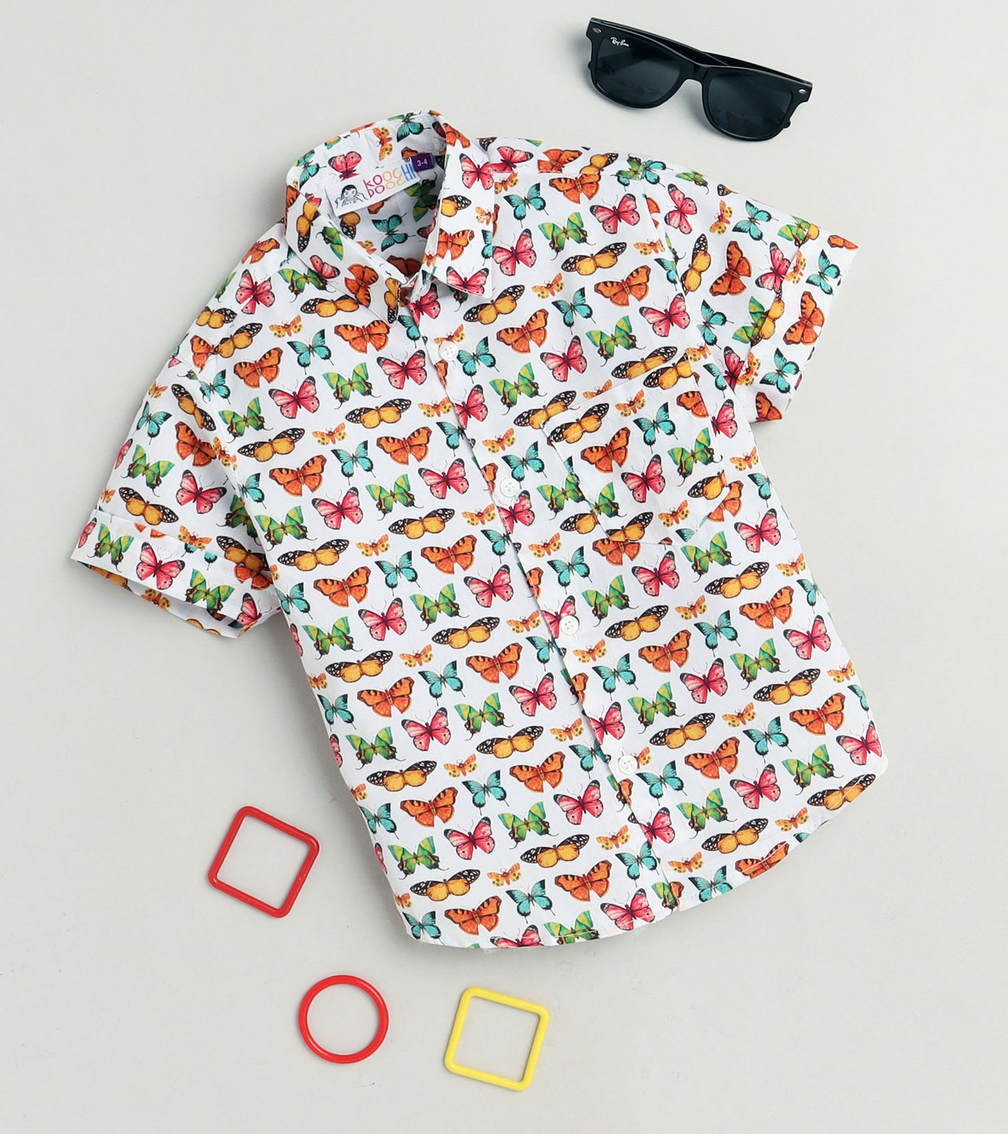 Butterfly Printed Boys Half Shirt