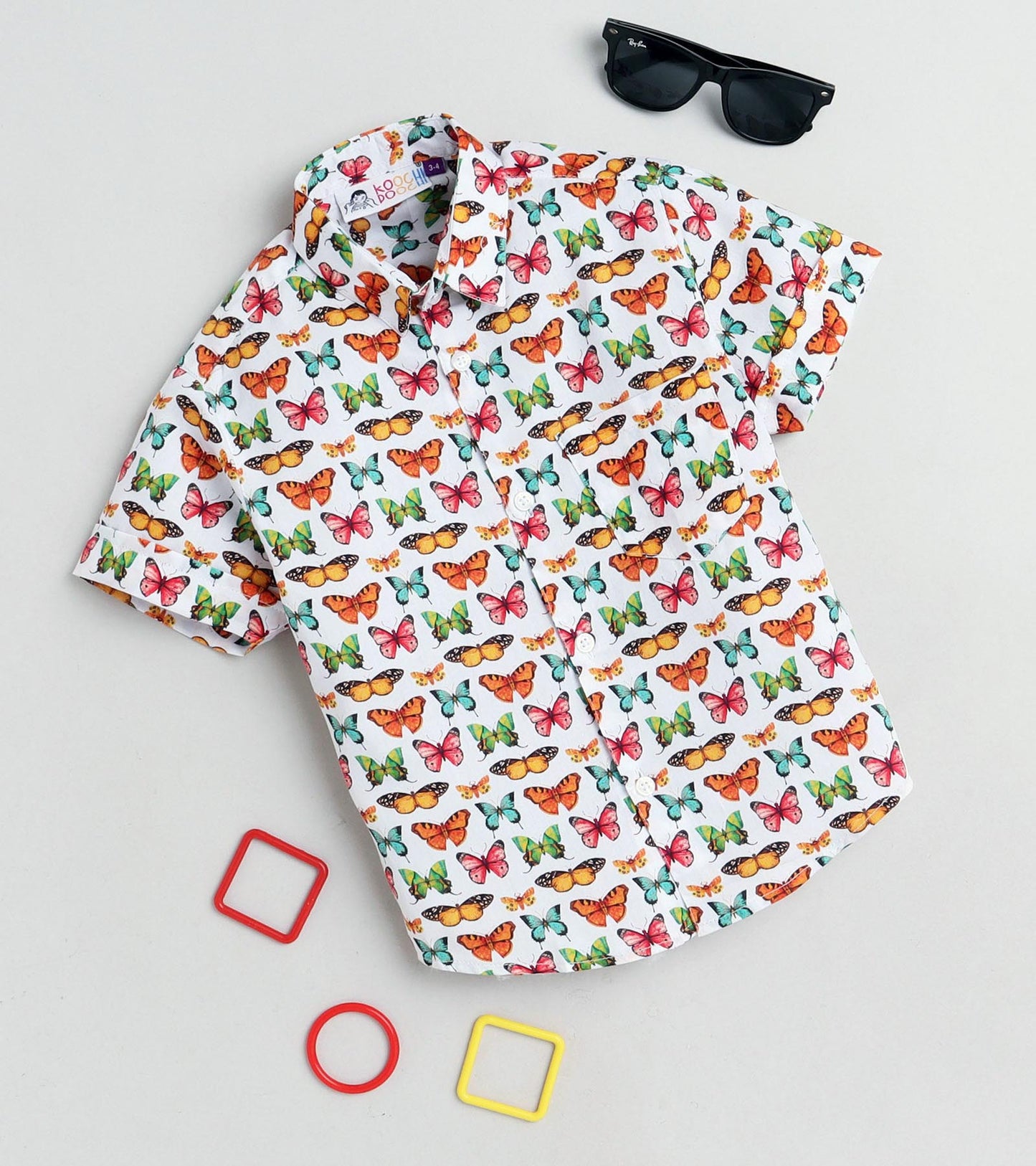Butterfly Printed Boys Half Shirt