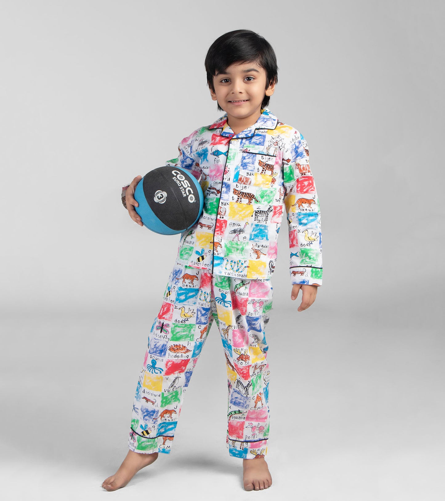 Checks ABC Printed Night Suit Set