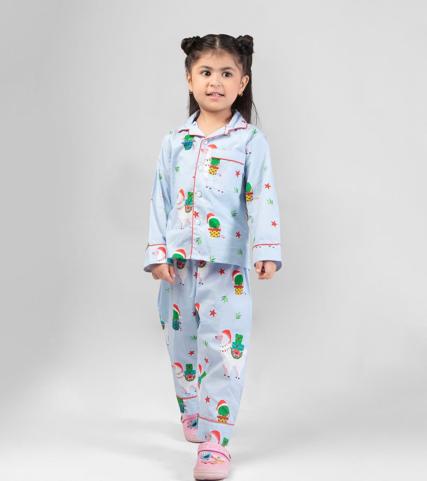 Christmas with Lama Printed Nightsuit Set