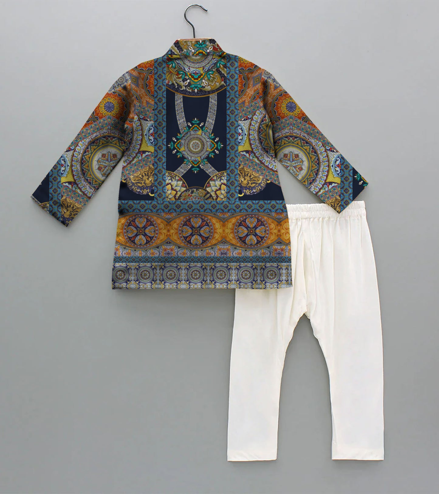 Clasic Indian Art Printed Pure Cotton Kurta And Pyjama