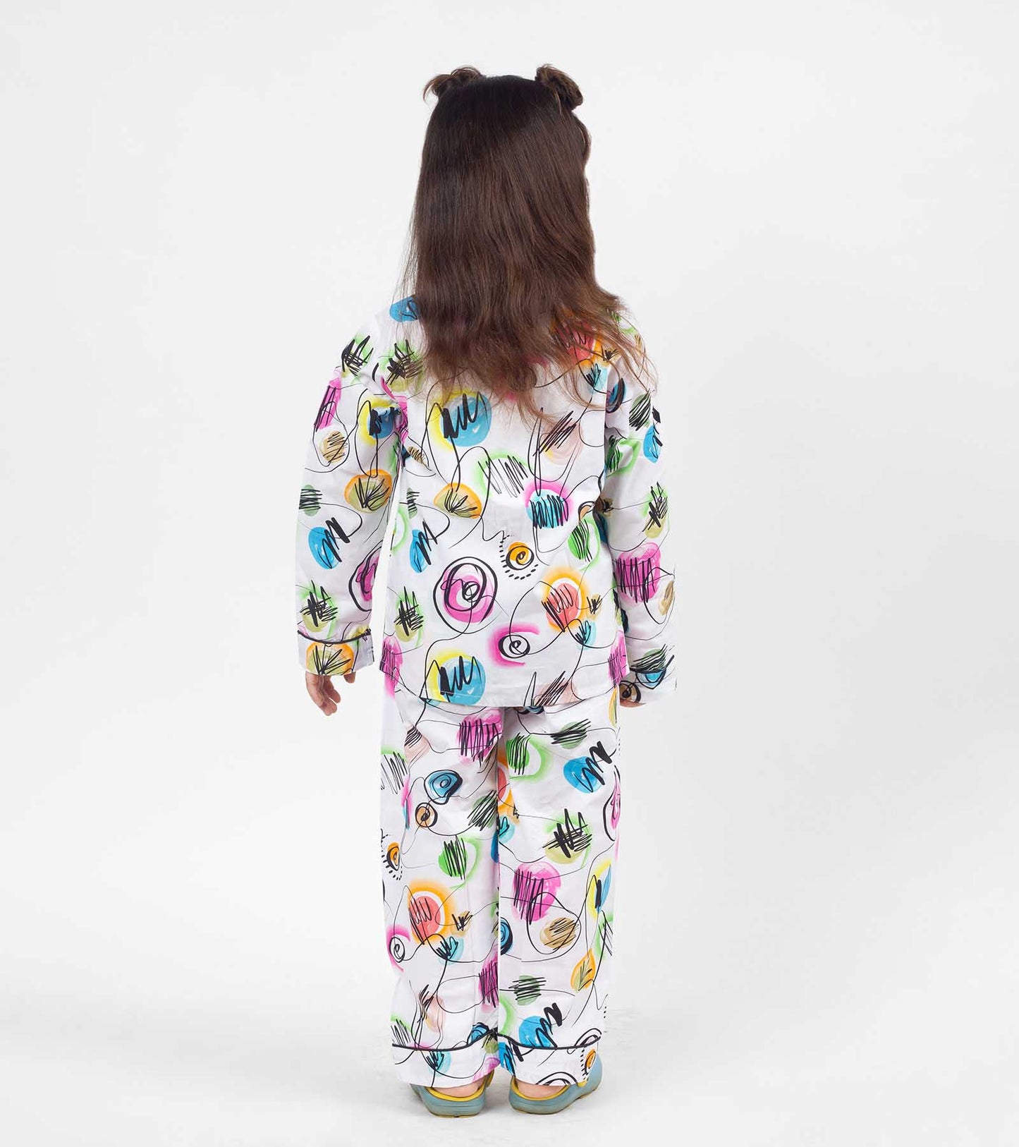 Color Art Printed Girls Nightsuit Set