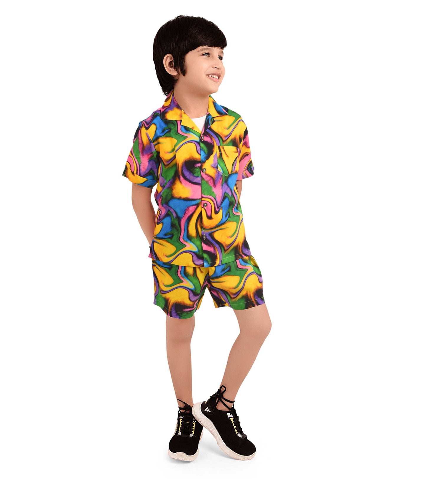 Colour Dribble printed Cord Set