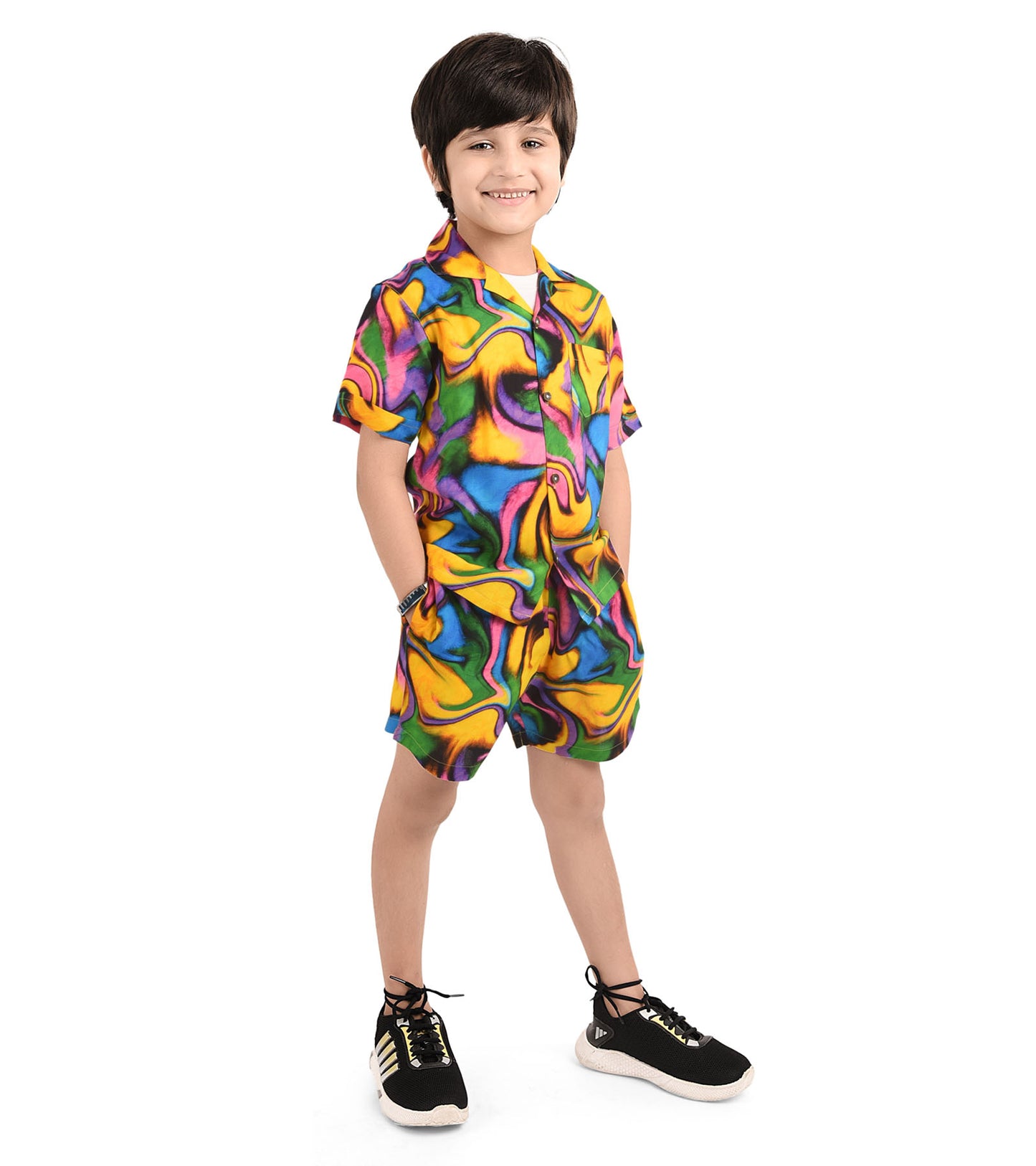 Colour Dribble printed Cord Set
