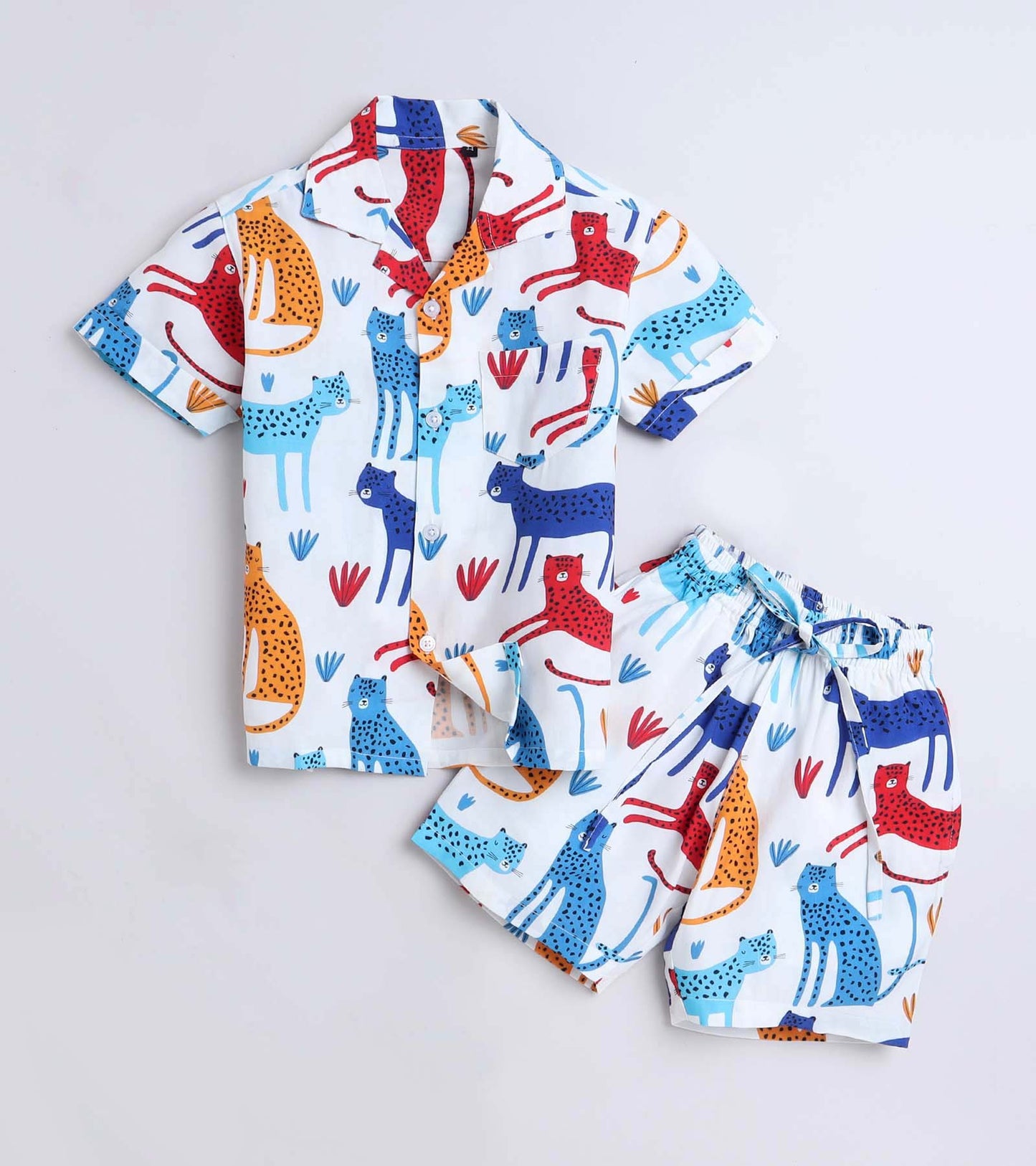 Colourful Leopard Printed Boys Co ord Set