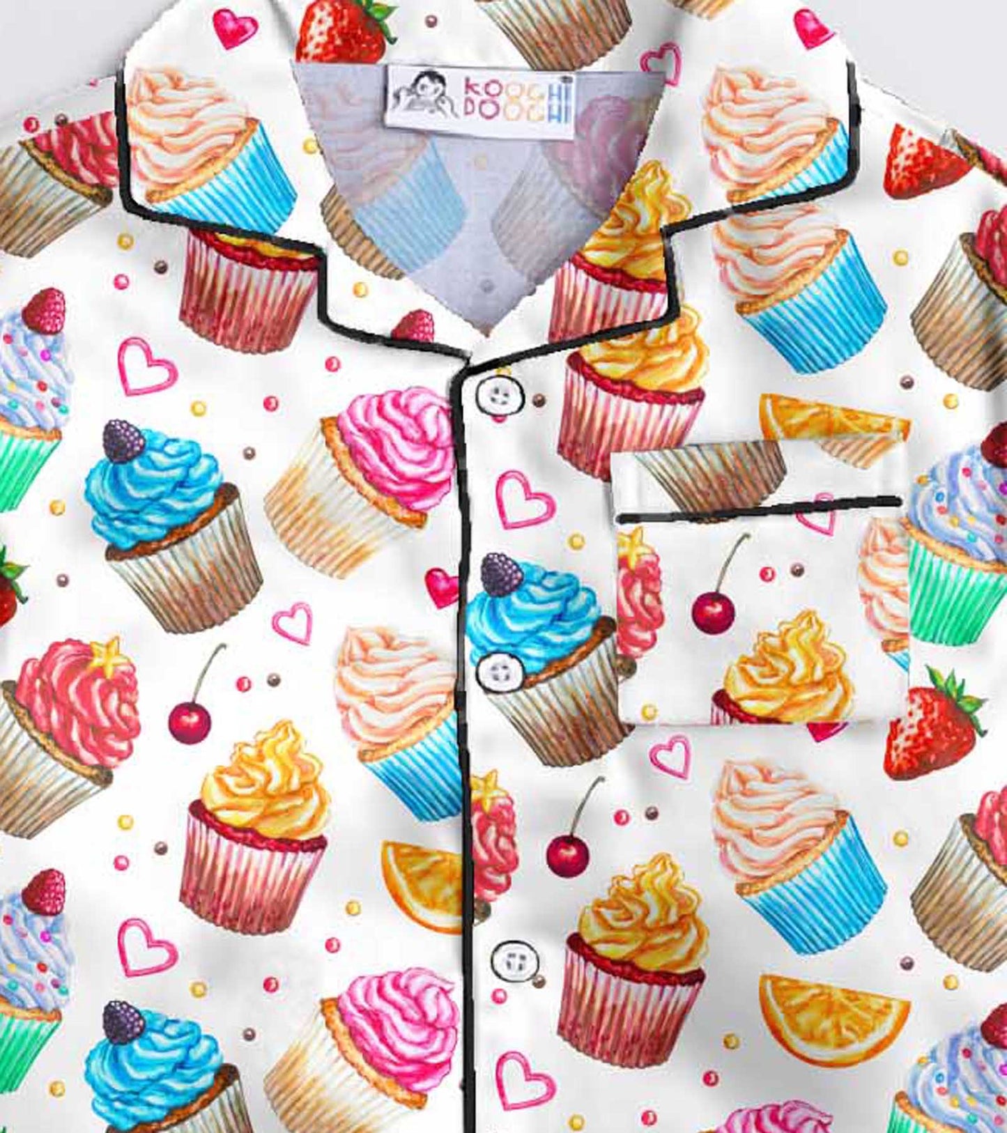 Cup Cake Printed Nightsuit Set