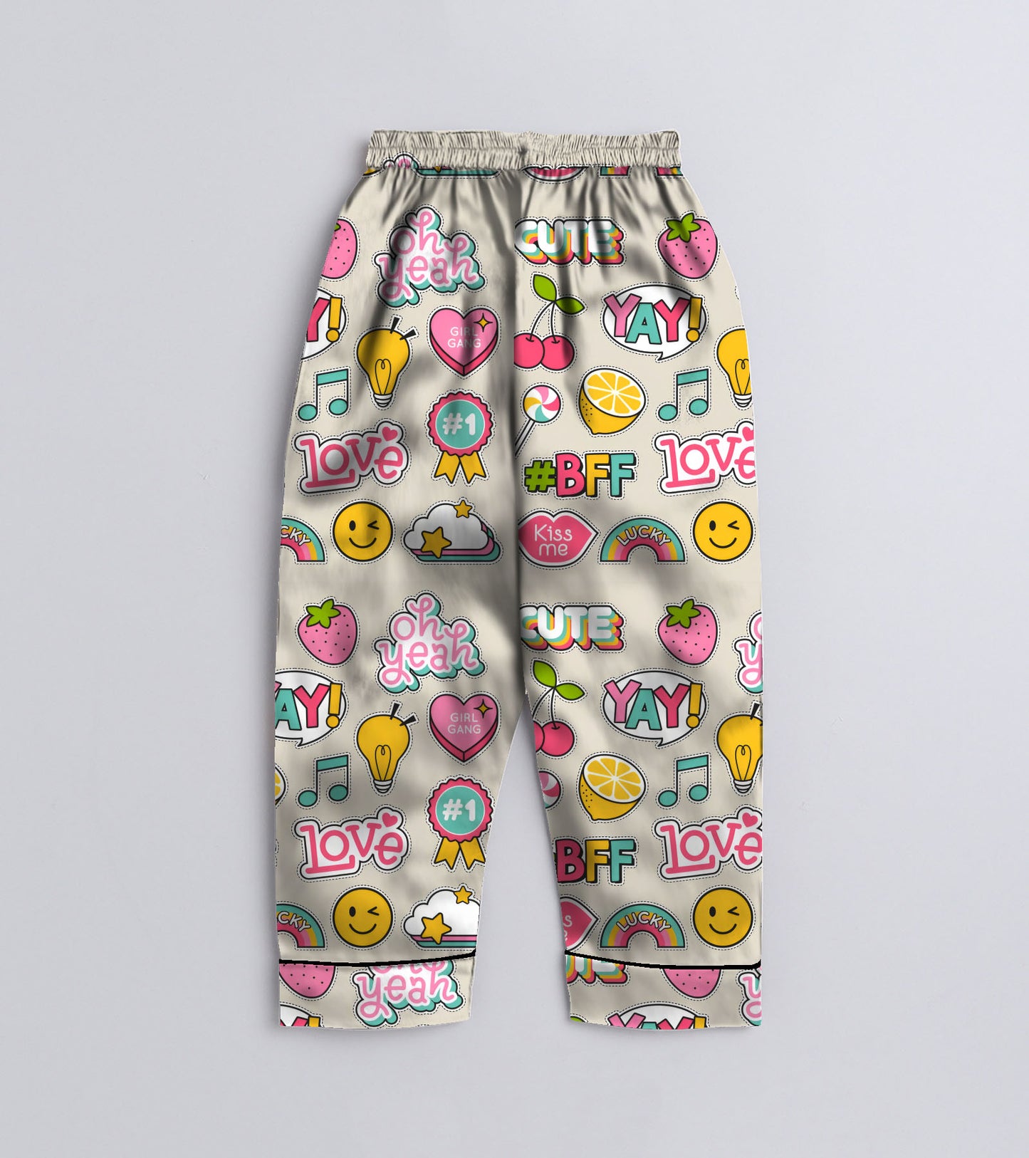 Cute BFF Printed Girls Pure Cotton Nightsuit Set