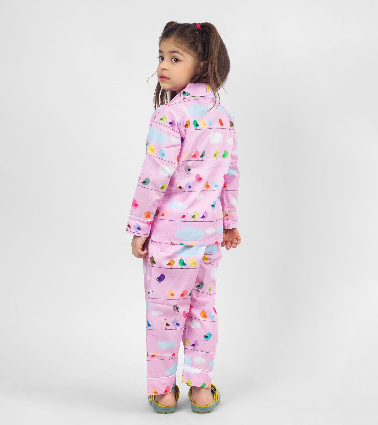 Cute Bird Printed Girls Nightsuit Set