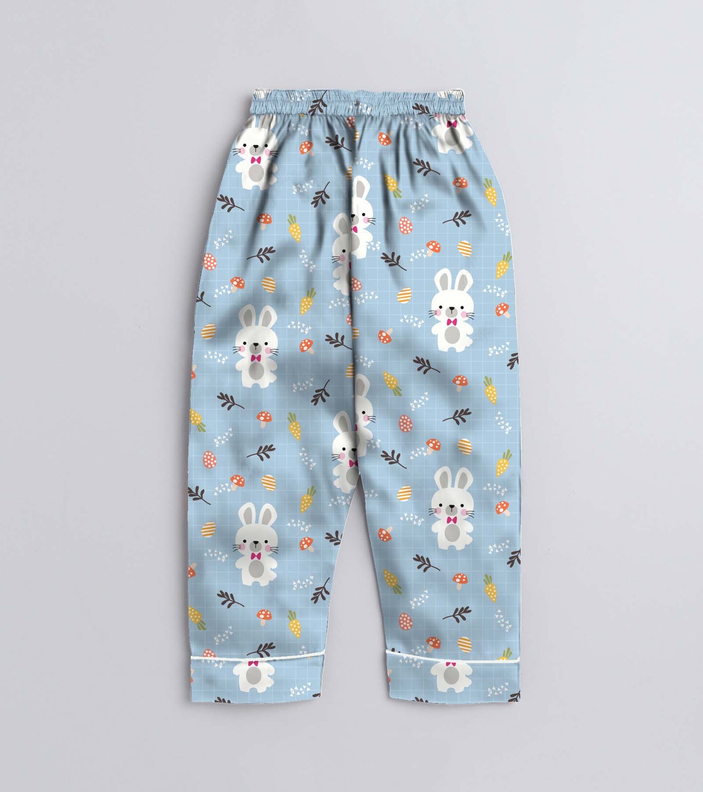 Cute Bunny Printed Girls Pure Cotton Nightsuit Set