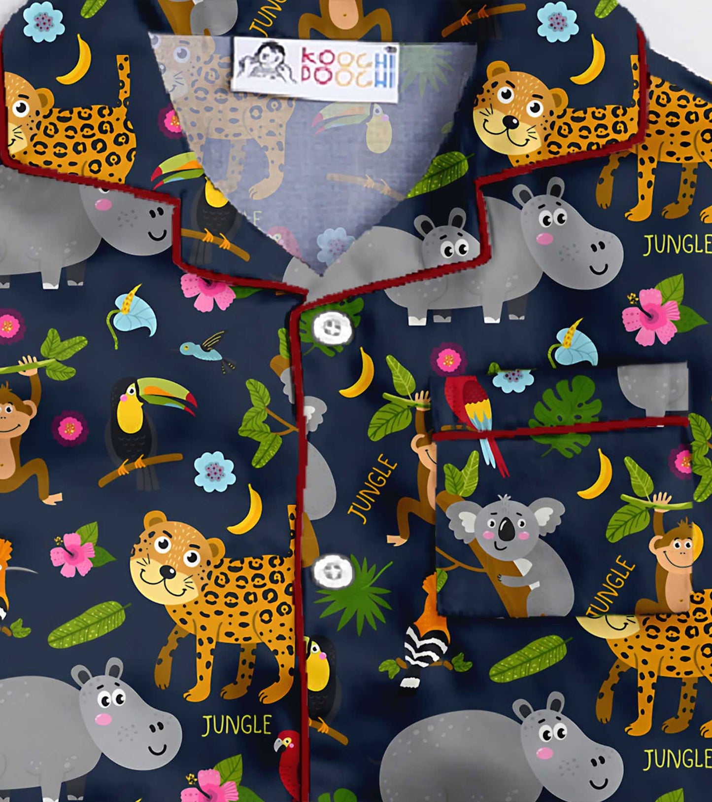 Cute Jungle Animal Printed Nightsuit Set