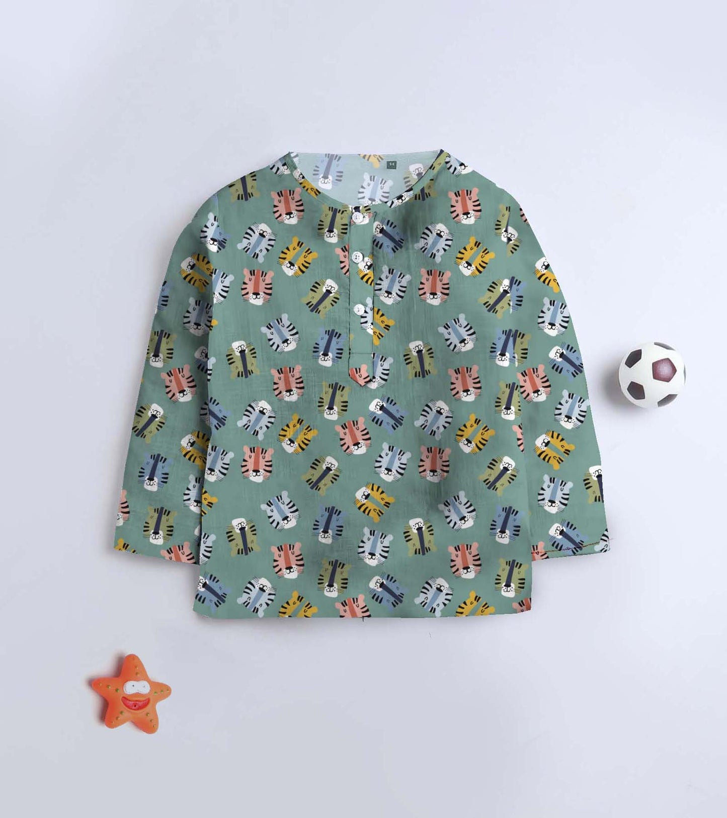 Cute Lion Printed Pyjama Kurta Set