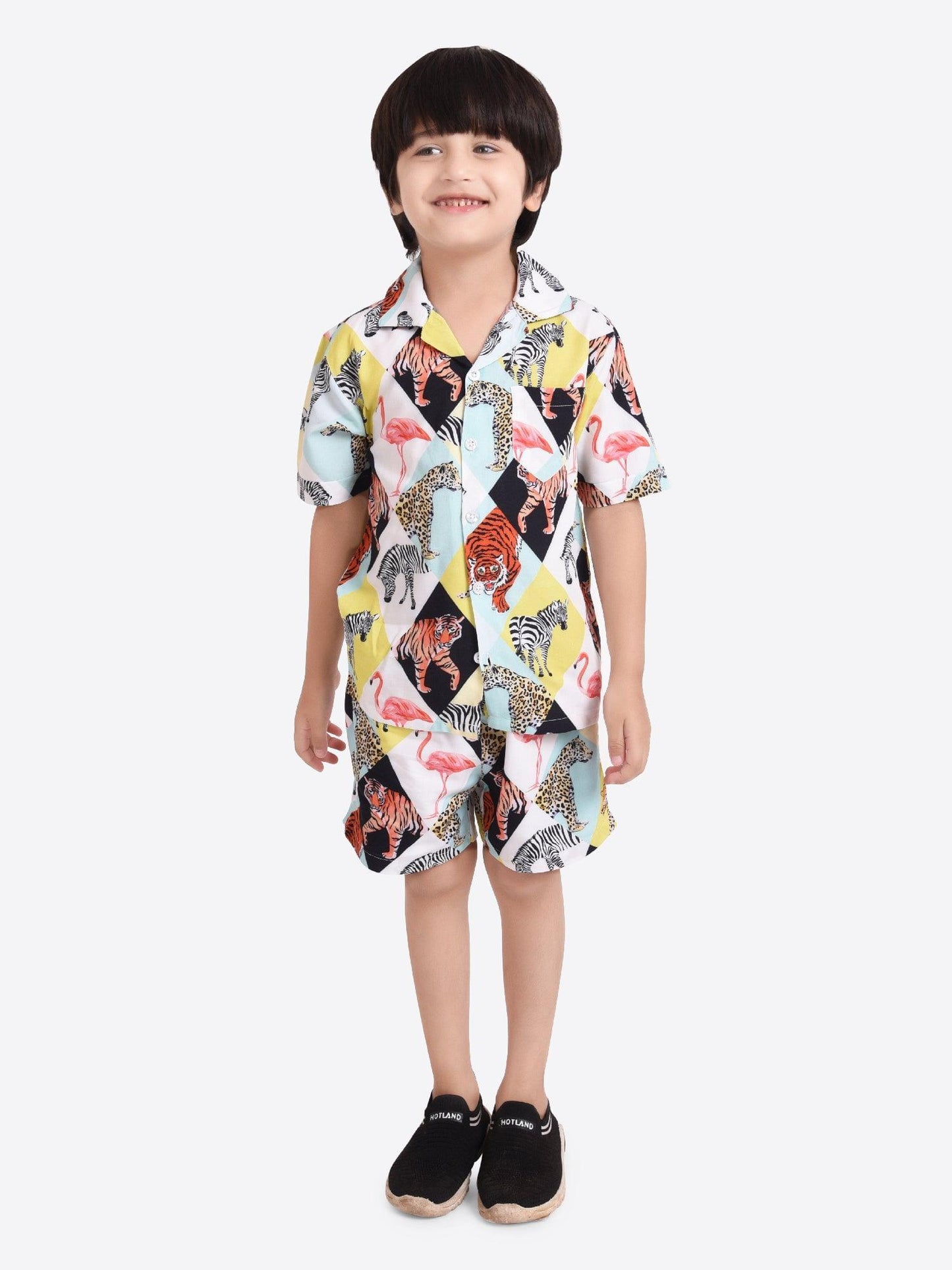 Animal Block Printed Cord Set for Boys