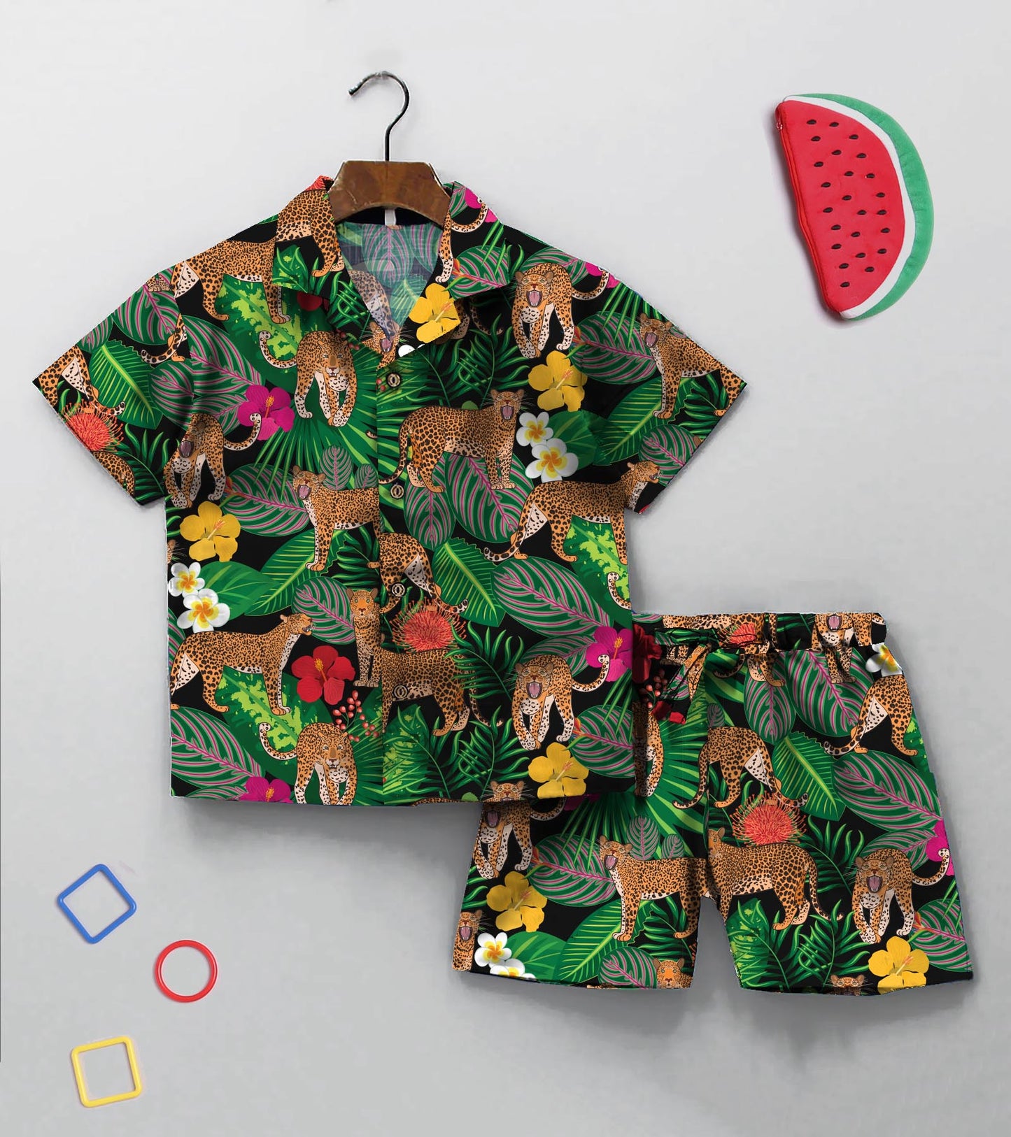Dark Jungle Tiger Printed Boys Co ord Set