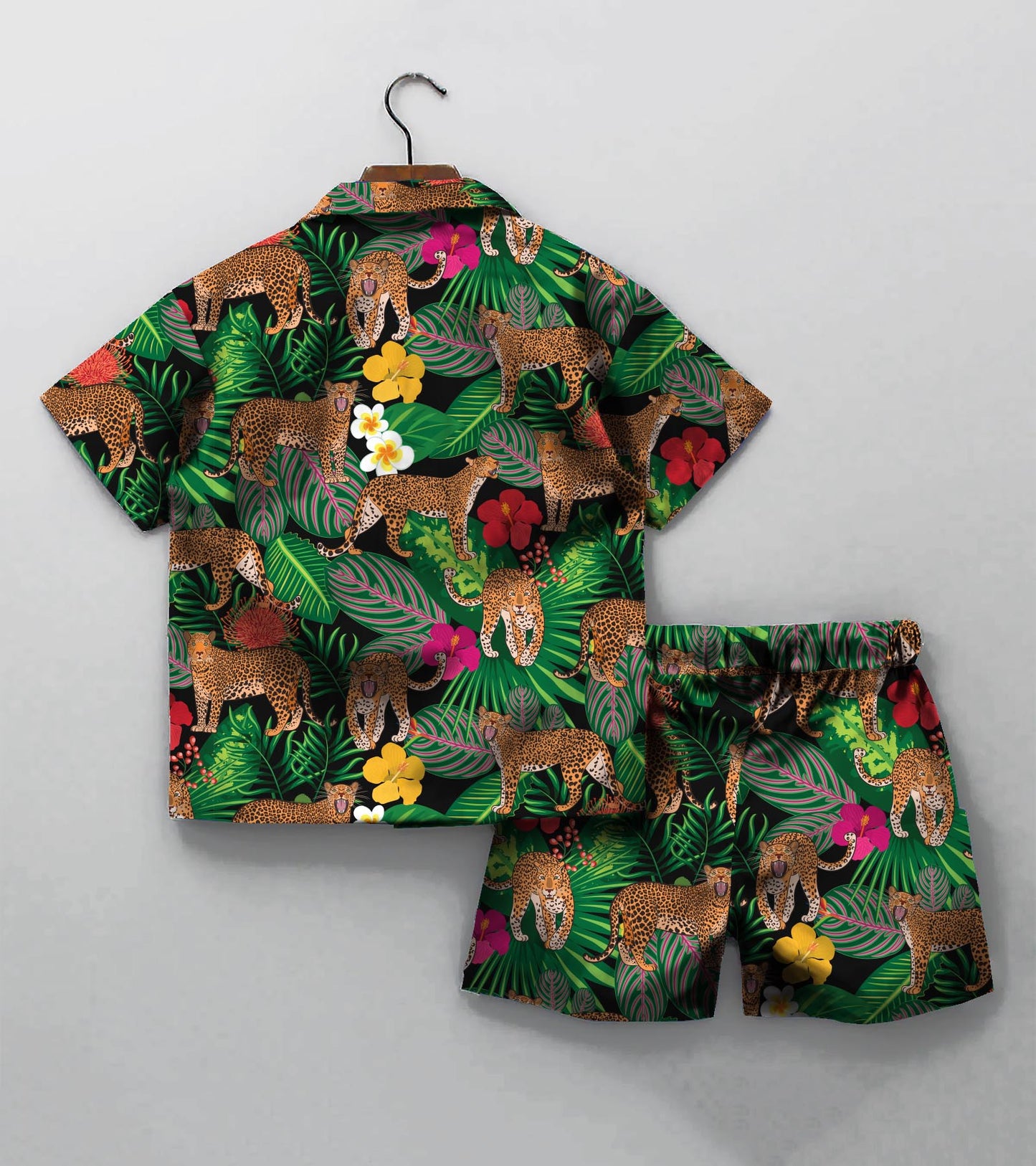 Dark Jungle Tiger Printed Boys Co ord Set
